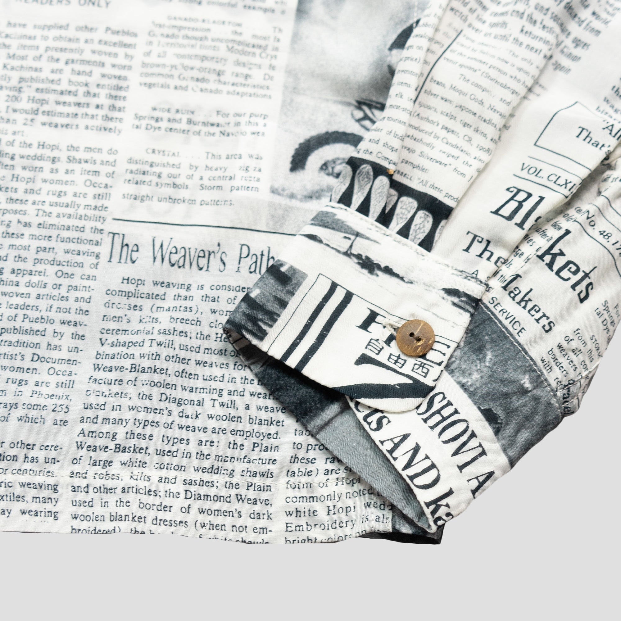 SILK/RAYON PUEBLO NEWSPAPER L/S SHIRTS