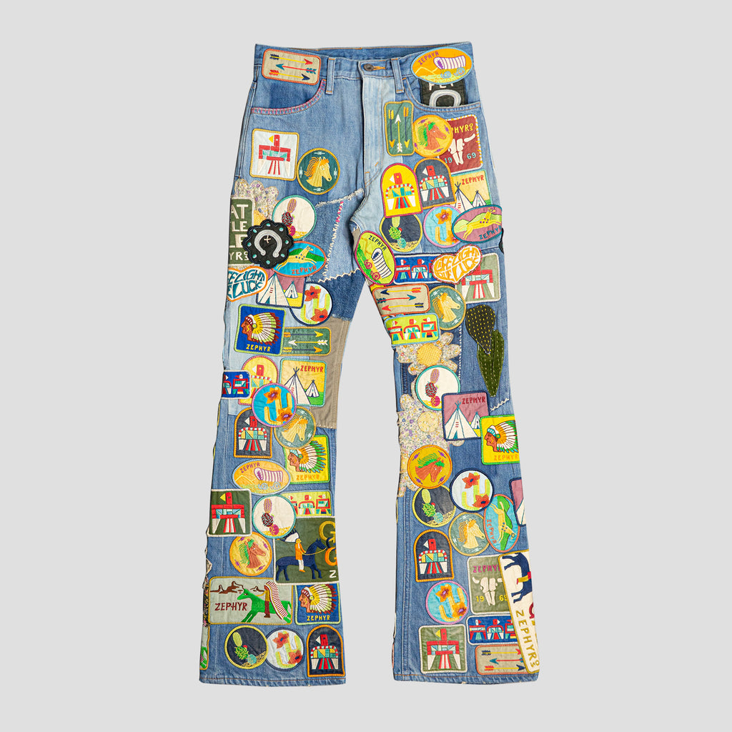 KAPITAL - 12.5oz DENIM 5P RAT FLARE PANT (ZEPHYROS 