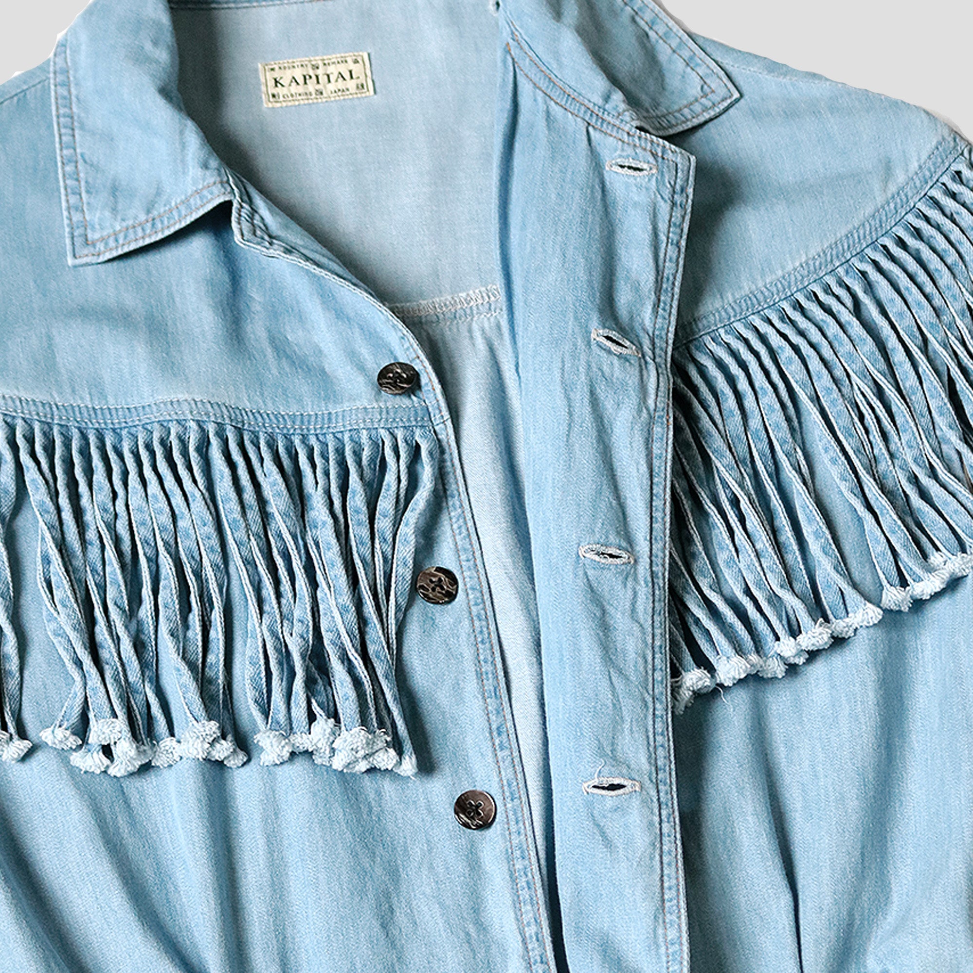 DENIM FRINGE JUMPSUITS