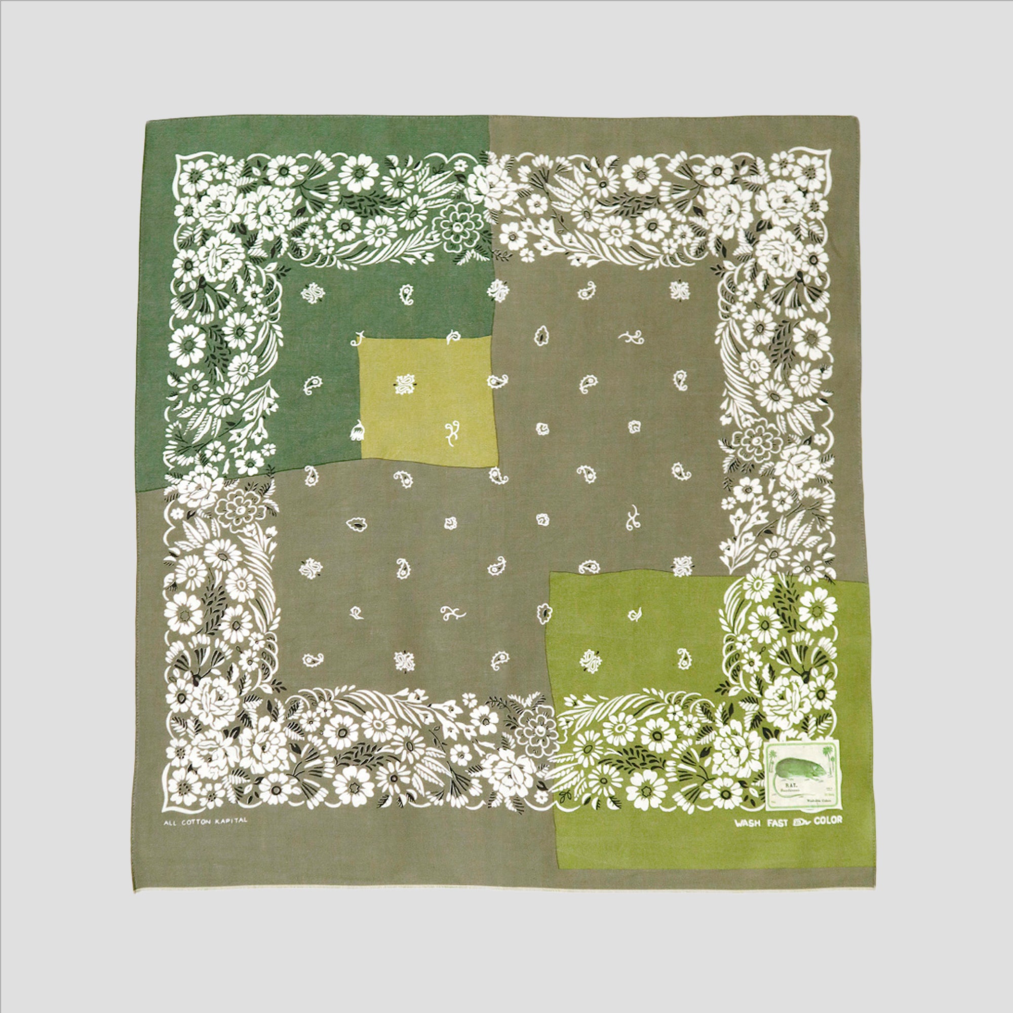 FASTCOLOR SELVEDGE BANDANA (GARDEN PATCHWORK)