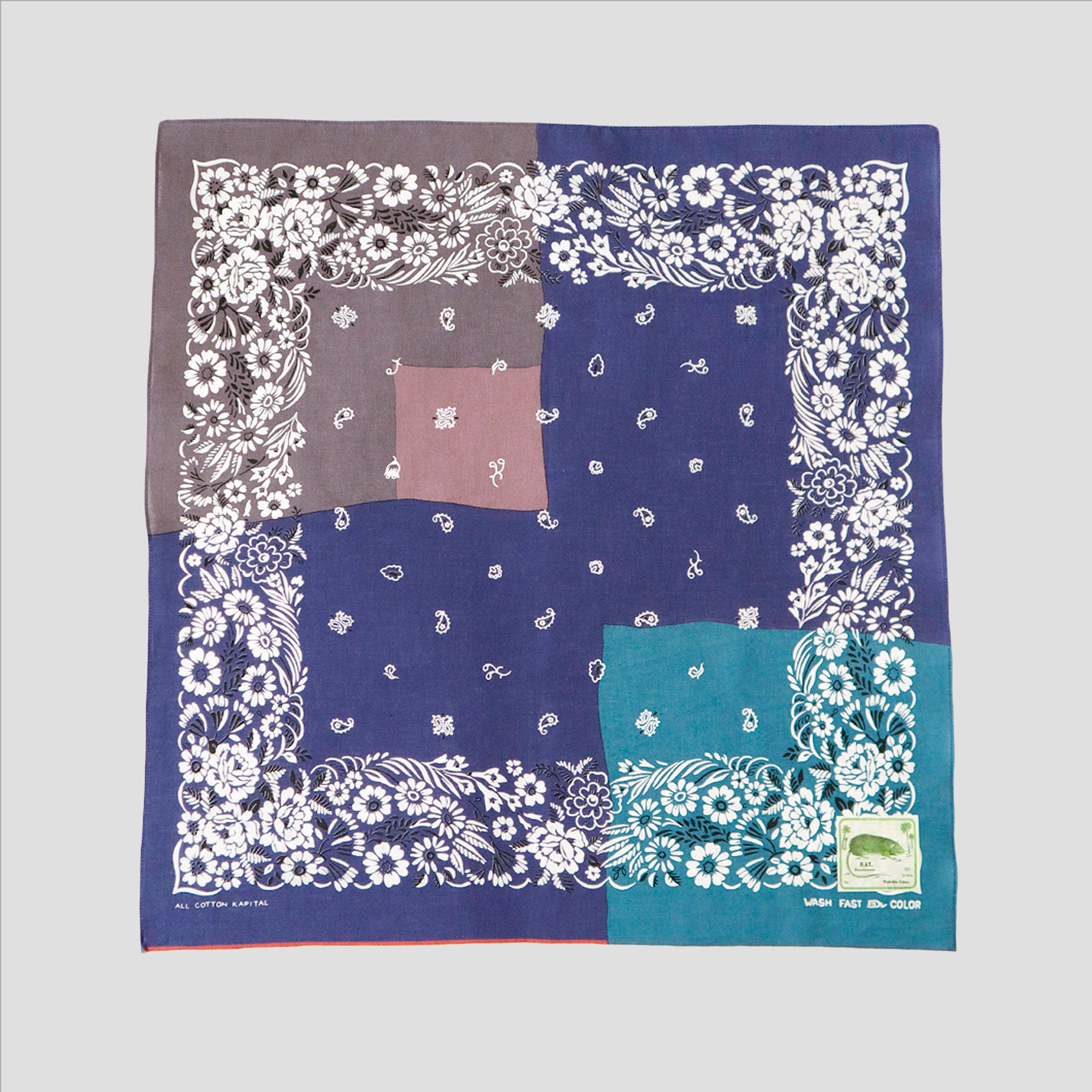 FASTCOLOR SELVEDGE BANDANA (GARDEN PATCHWORK)
