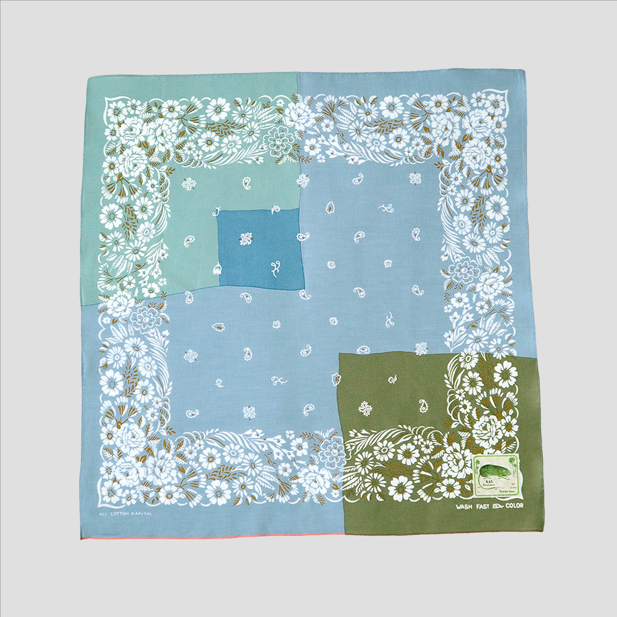 FASTCOLOR SELVEDGE BANDANA (GARDEN PATCHWORK)