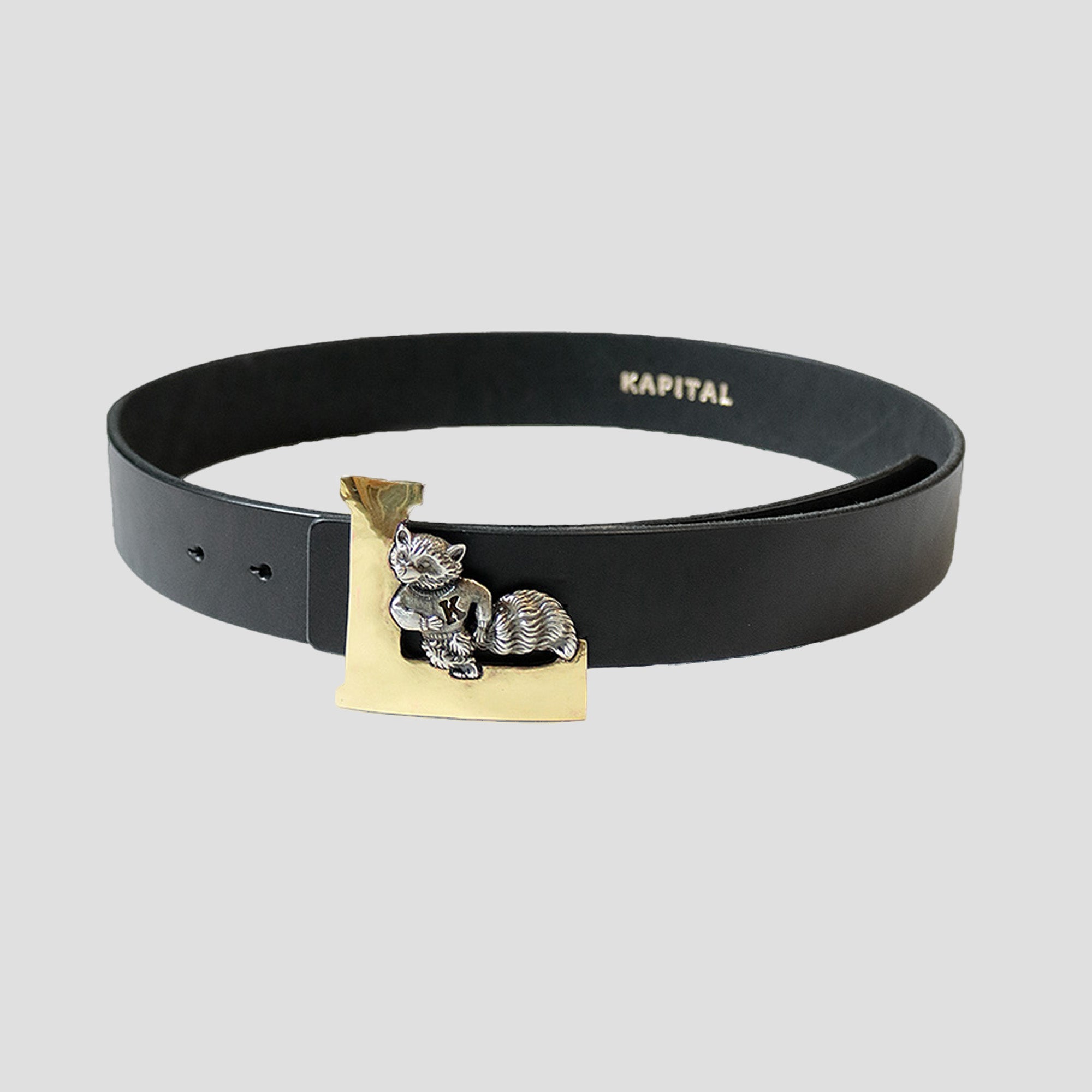 LEATHER LAUNDRY RACOON BUCKLE BELT
