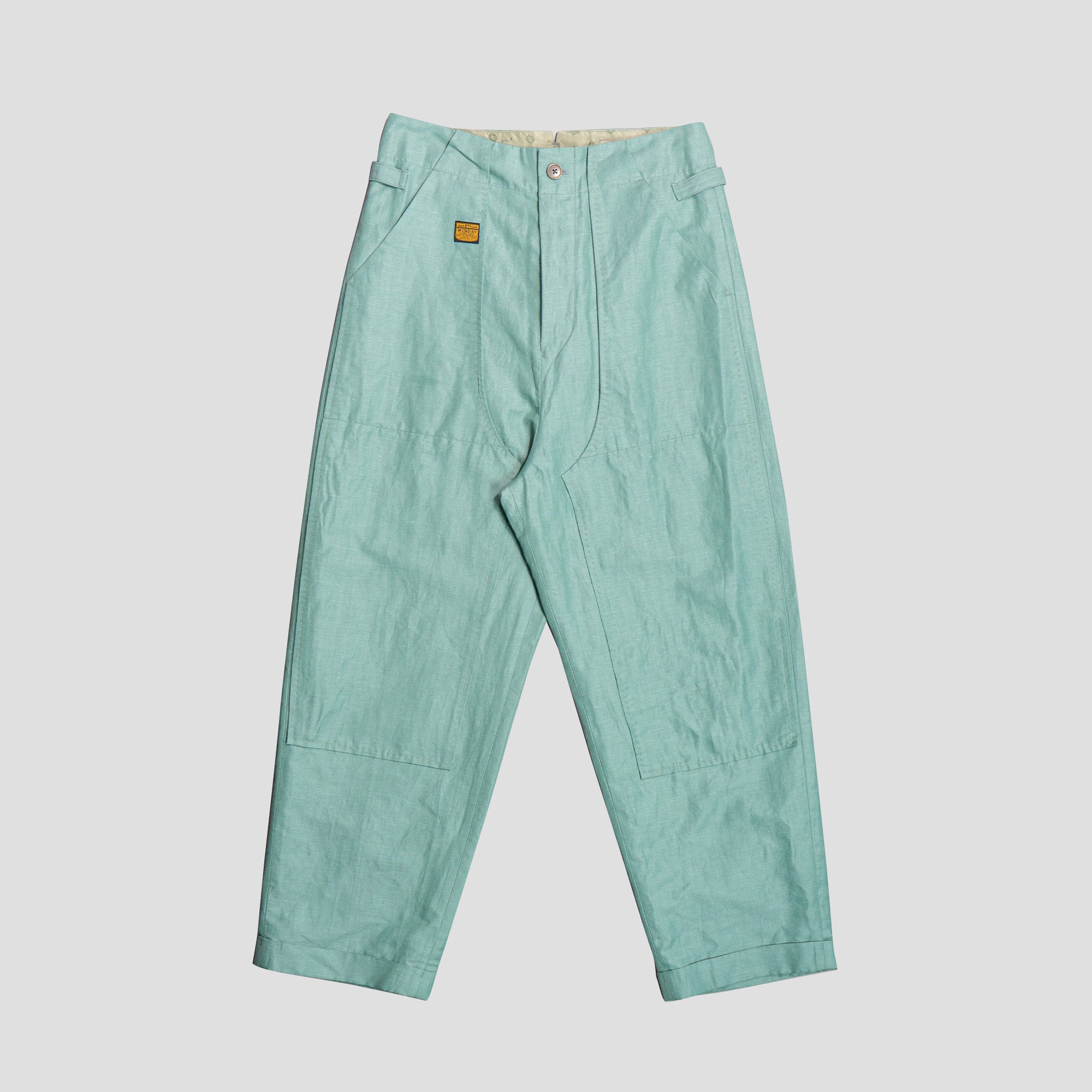 COTTON/LINEN GRANDRELLE HERRINGBONE LUMBER PANTS