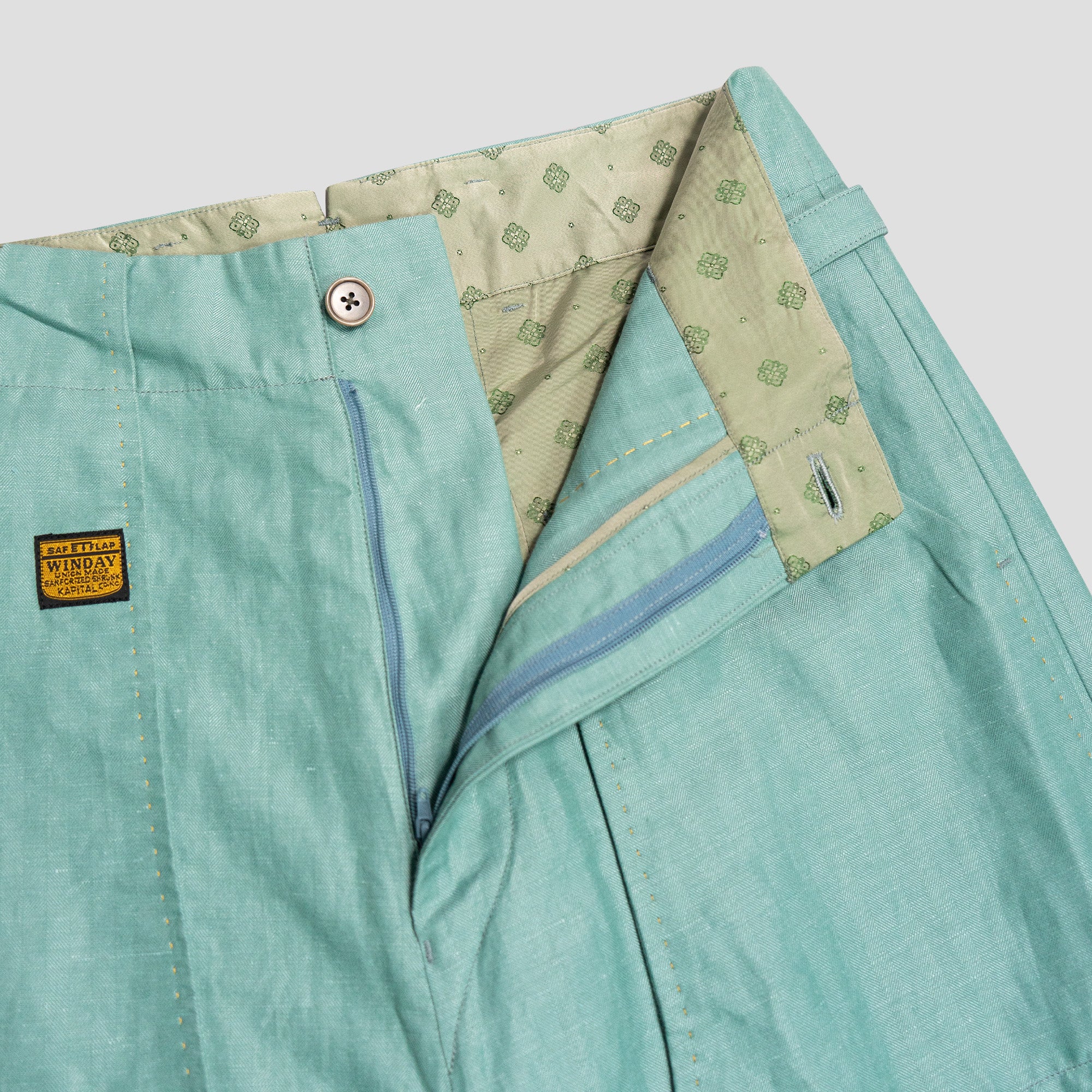 COTTON/LINEN GRANDRELLE HERRINGBONE LUMBER PANTS