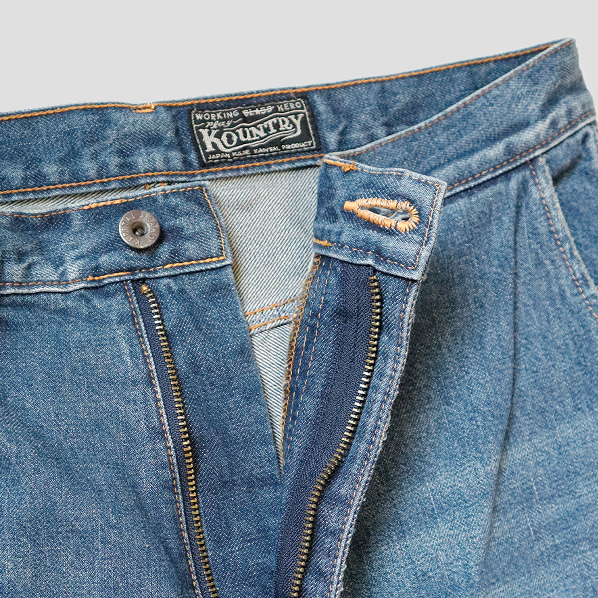 14oz PATCHWORK DENIM BAGGY PANTS