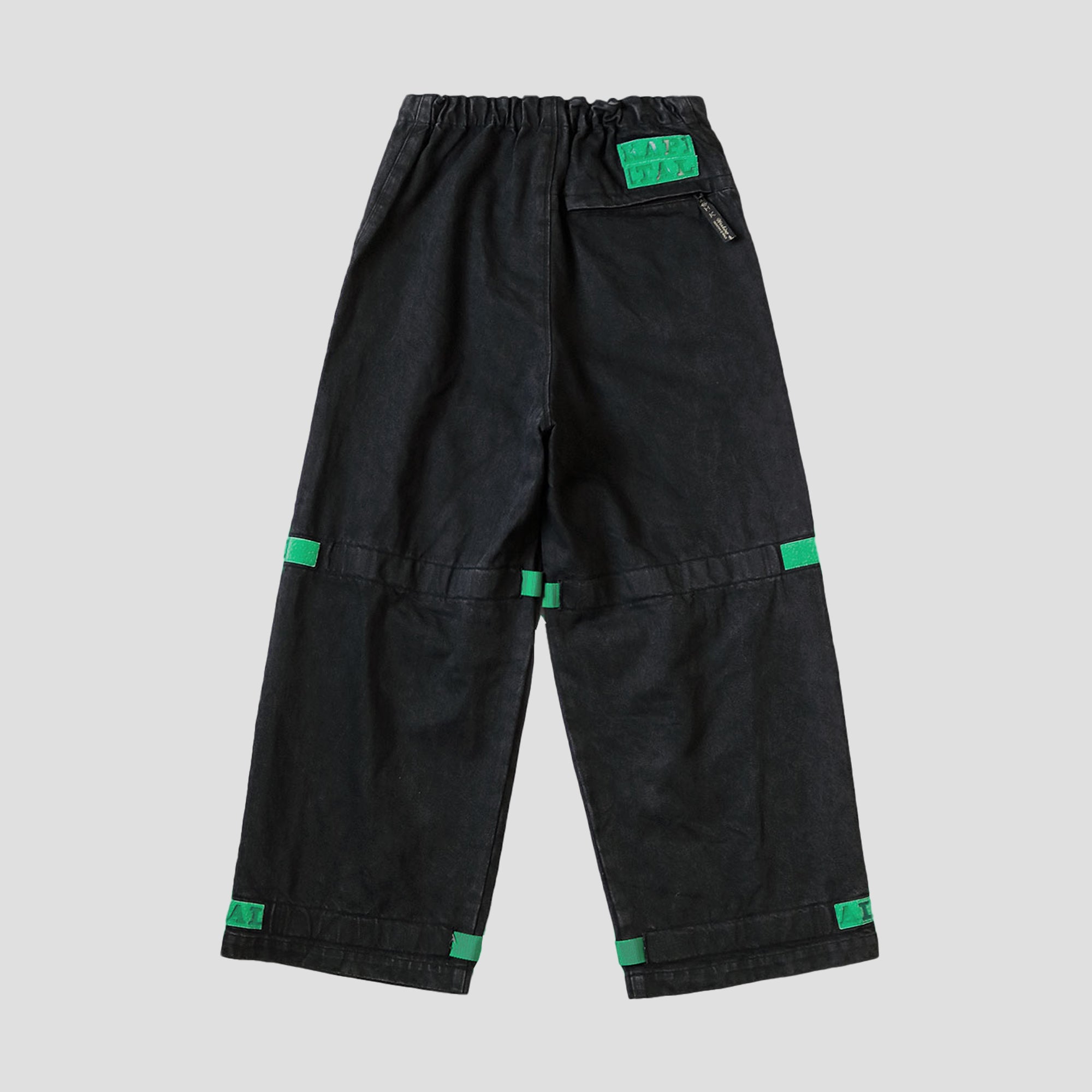 14oz BLACK x BLACK DENIM BAGGY PANTS