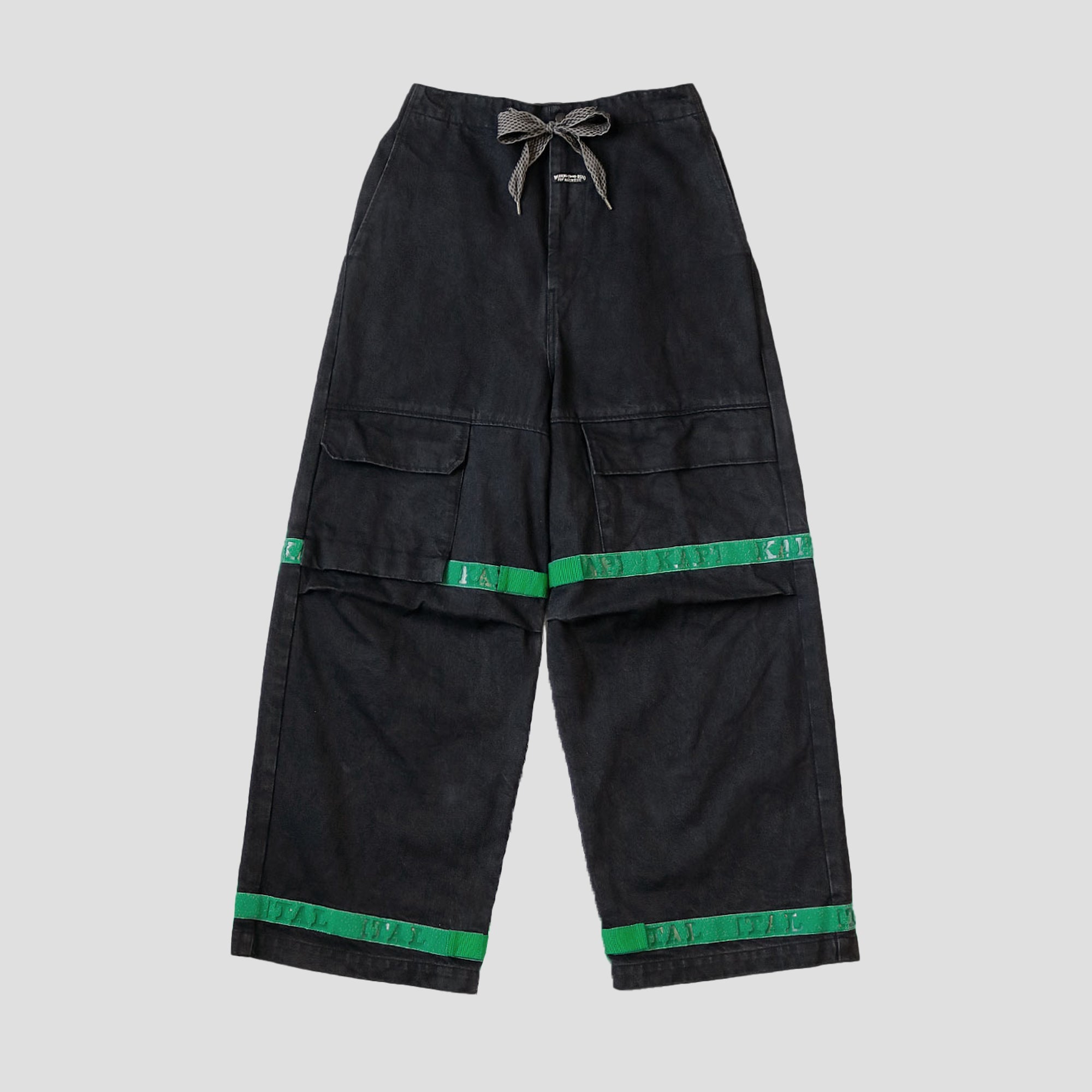 14oz BLACK x BLACK DENIM BAGGY PANTS