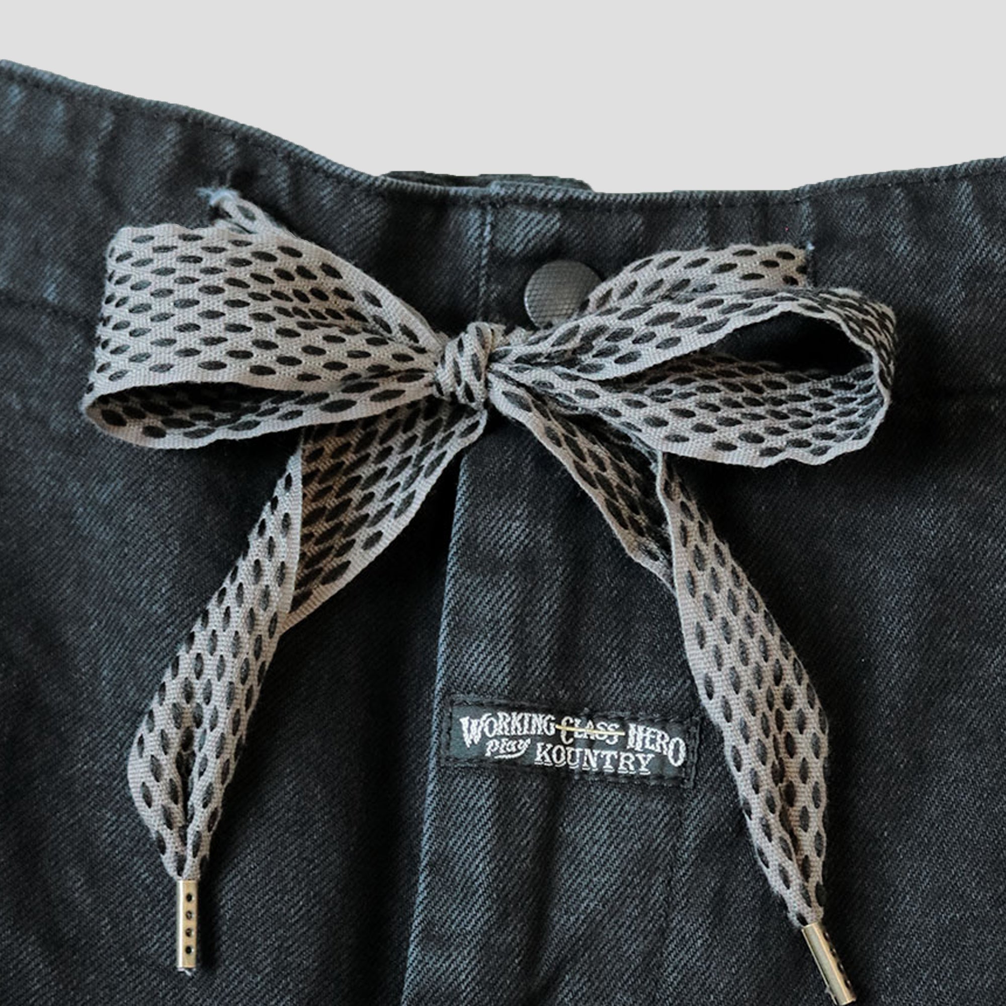 14oz BLACK x BLACK DENIM BAGGY PANTS
