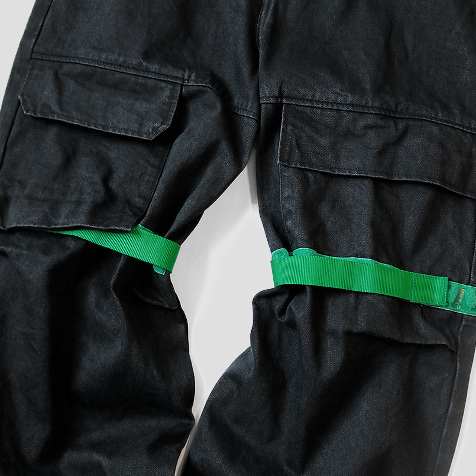 14oz BLACK x BLACK DENIM BAGGY PANTS