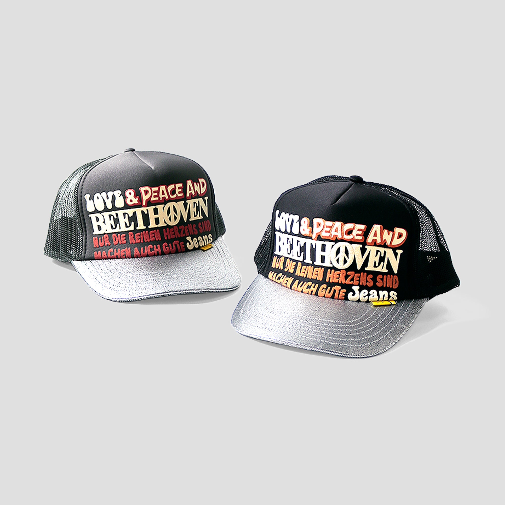 KAPITAL - LOVE & PEACE BEETHOVEN SILVER BRIM TRUCKER HAT