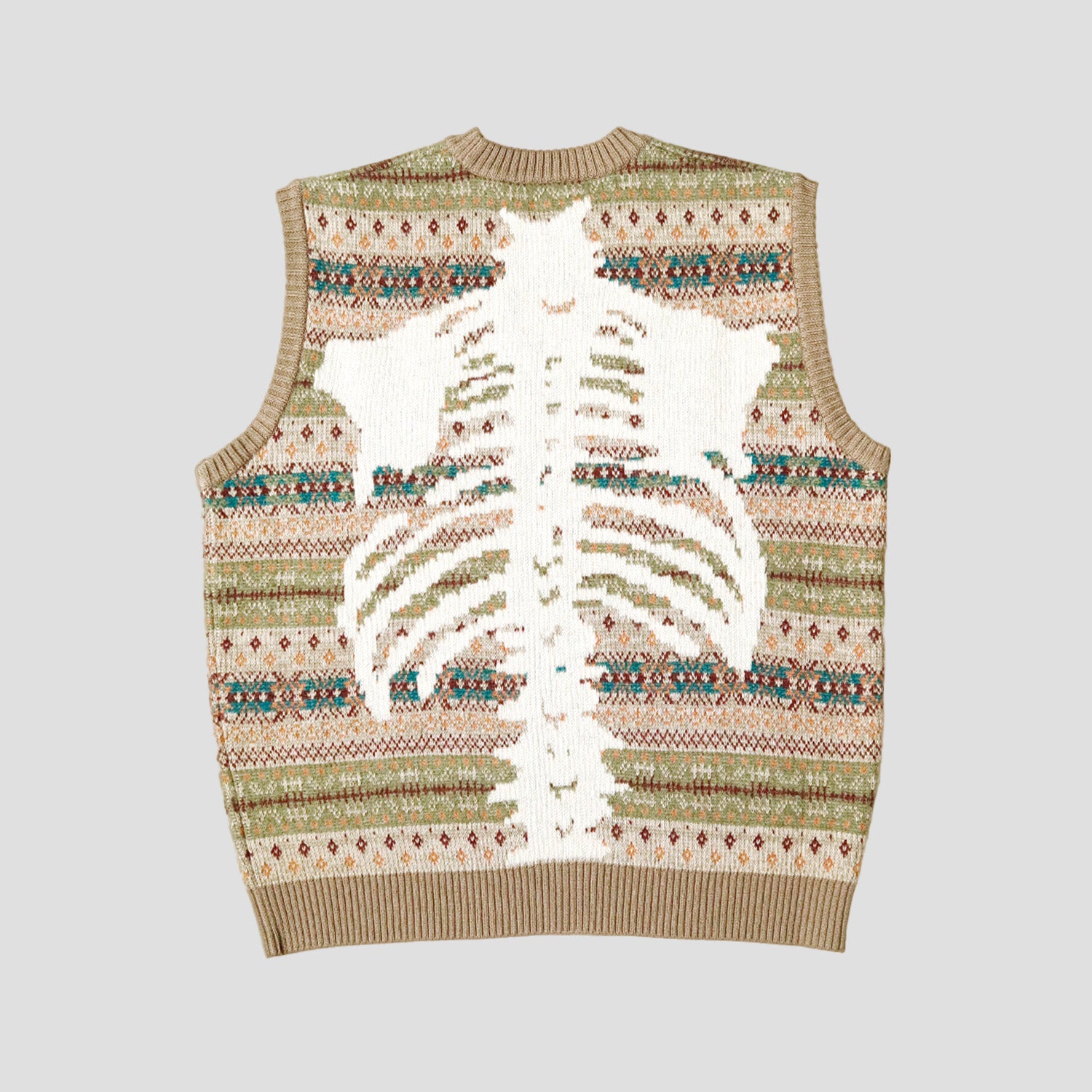 KAPITAL - 7G WOOL FAIRISLE BONE VEST