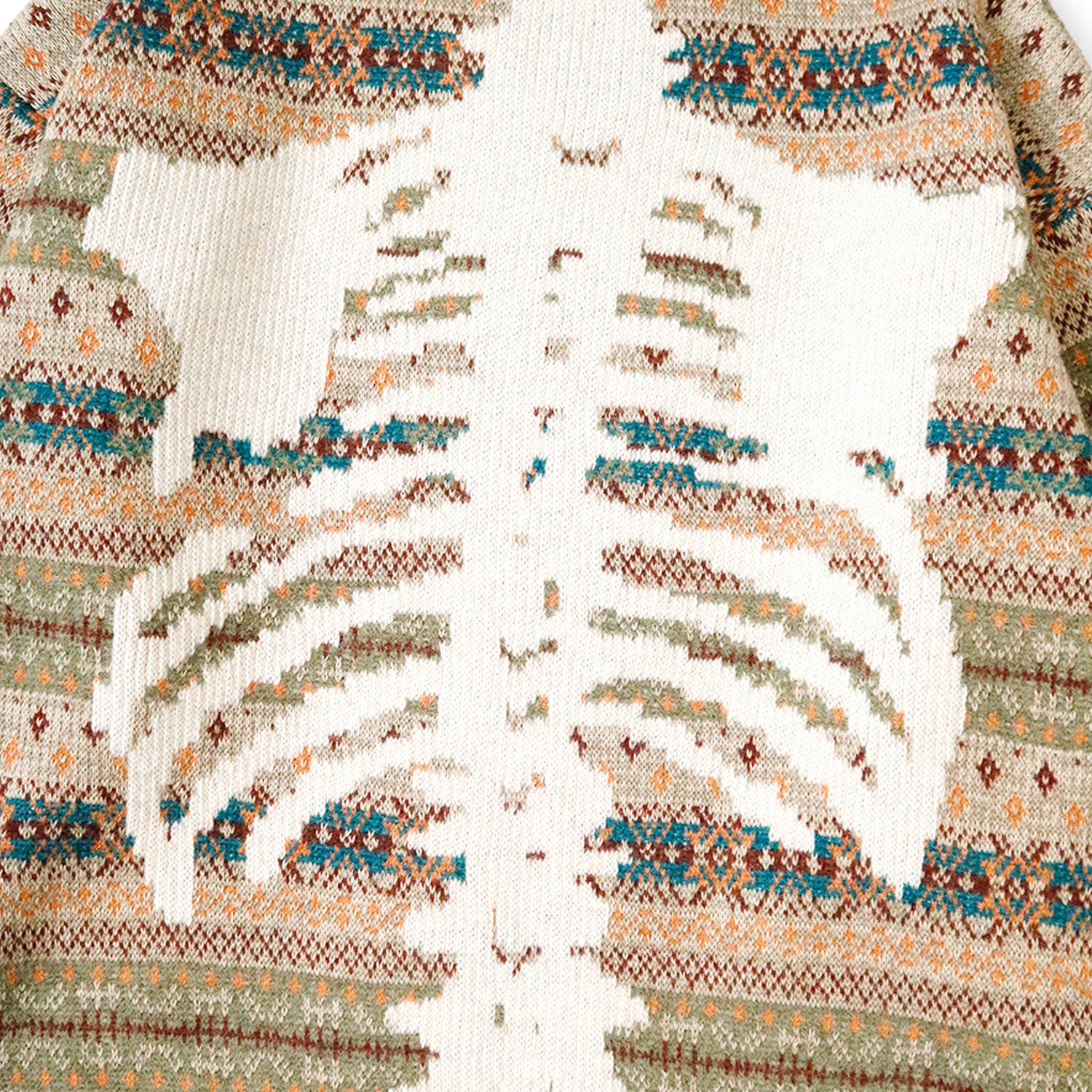 7G WOOL FAIRISLE BONE SWEATER