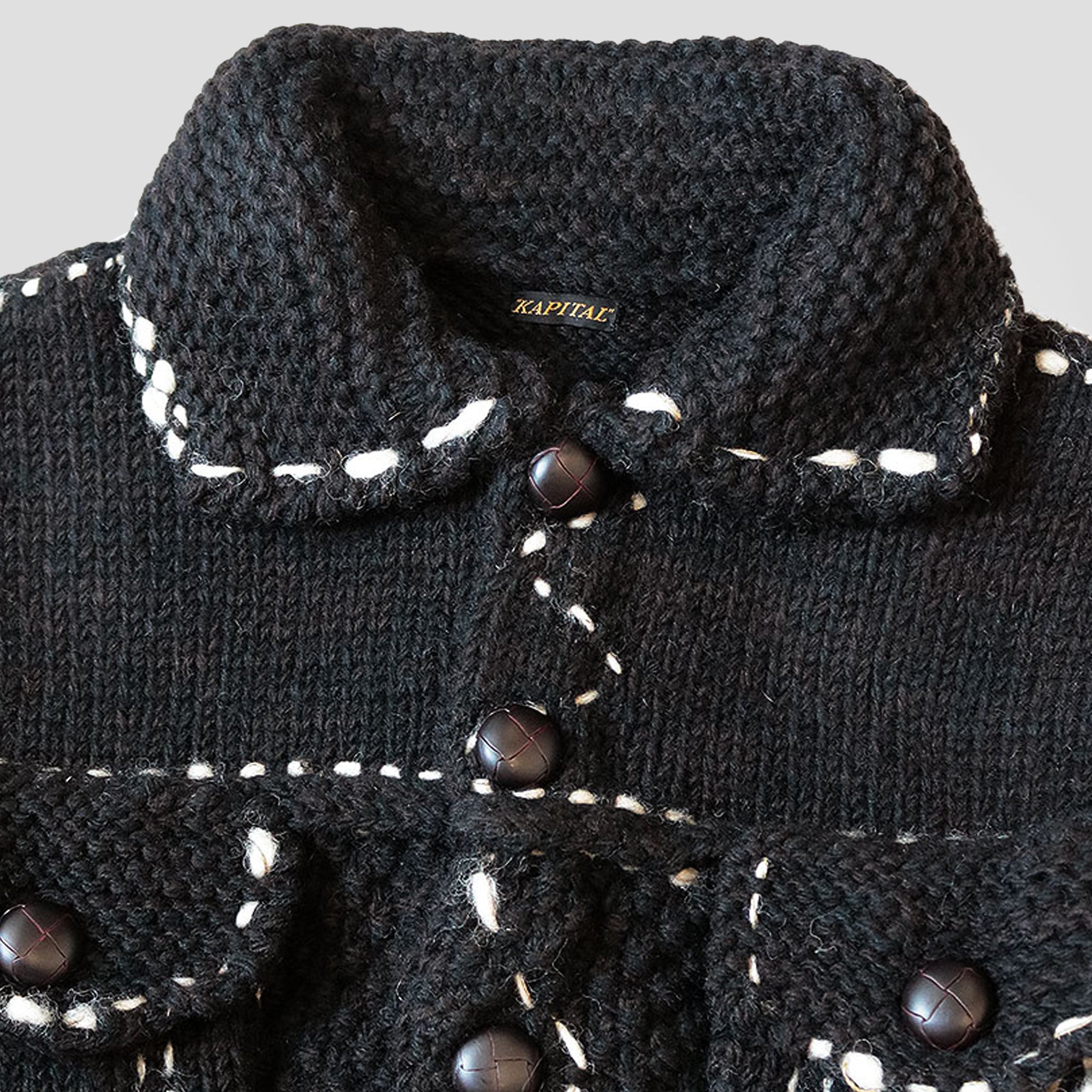 WOOL HAND KNIT COWICHAN JACKET