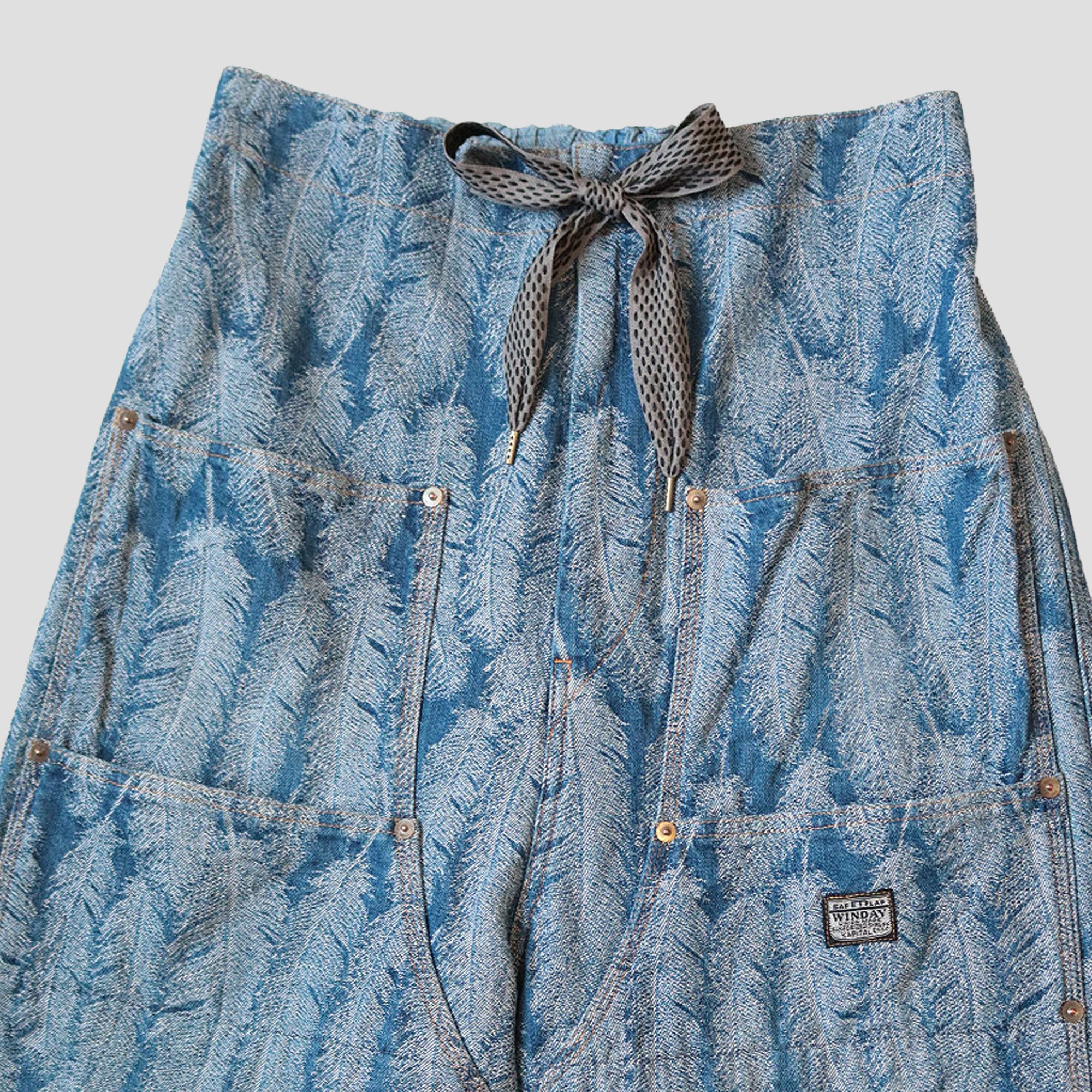 12oz MAGPIE DENIM W-KNEE EASY BAGY PANTS