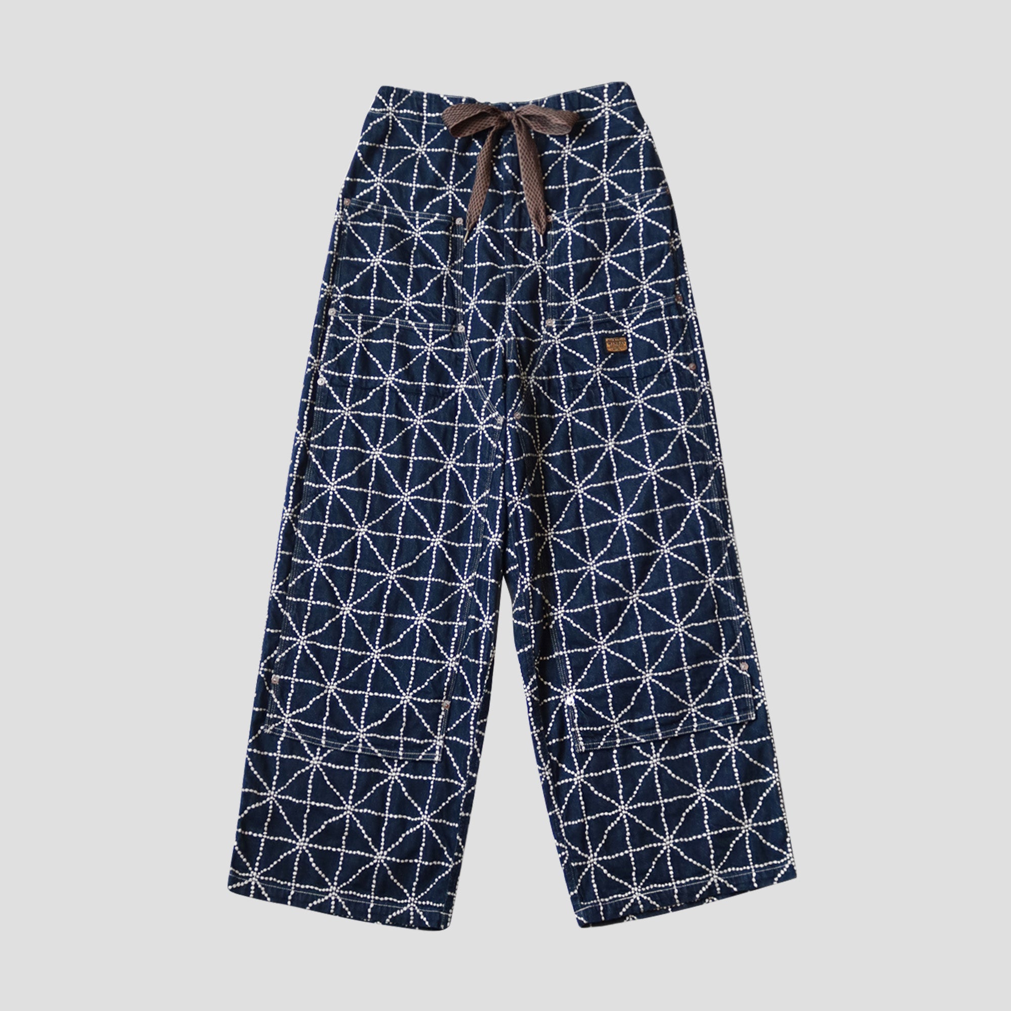 8oz DENIM FOLD DOJO W-KNEE BAGGY PANTS