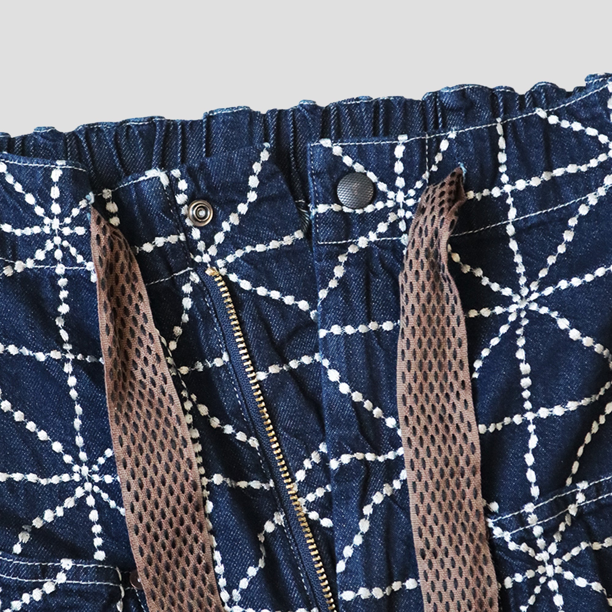 8oz DENIM FOLD DOJO W-KNEE BAGGY PANTS