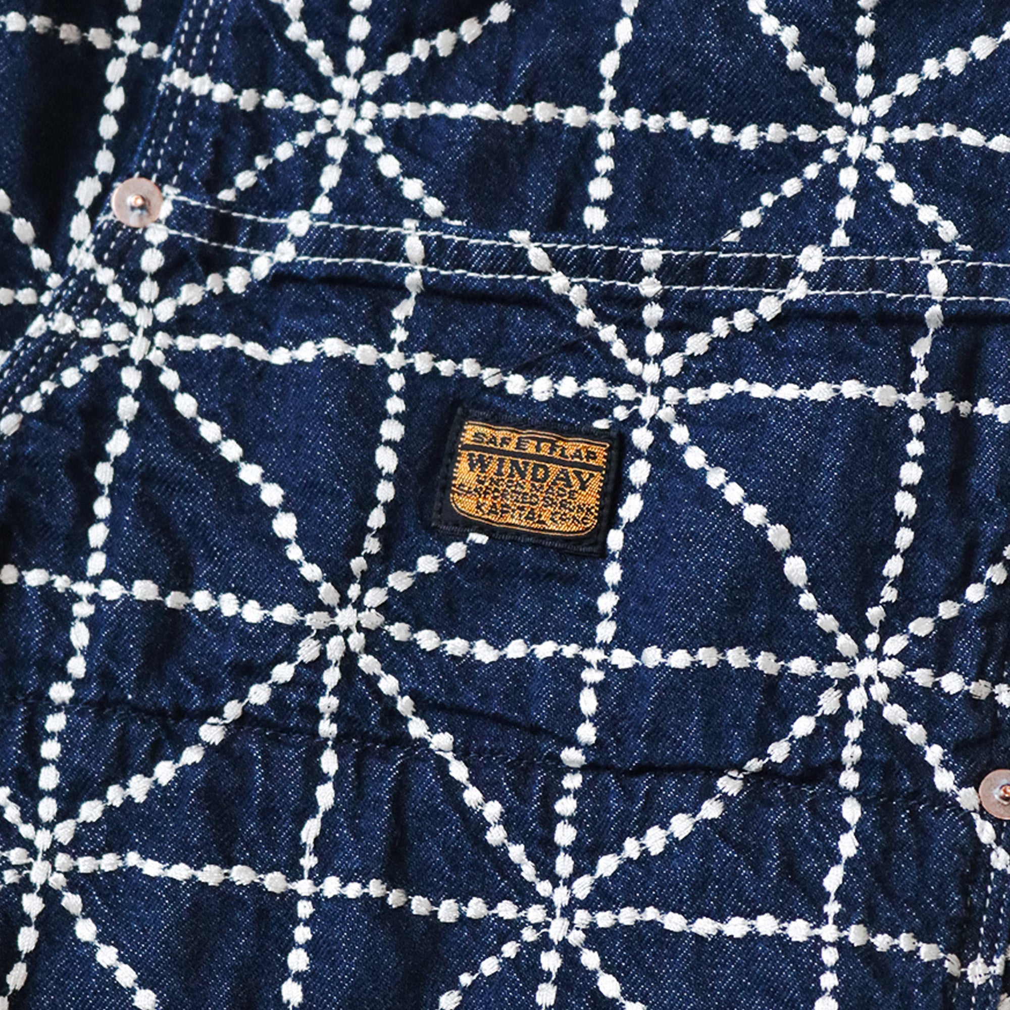 8oz DENIM FOLD DOJO W-KNEE BAGGY PANTS