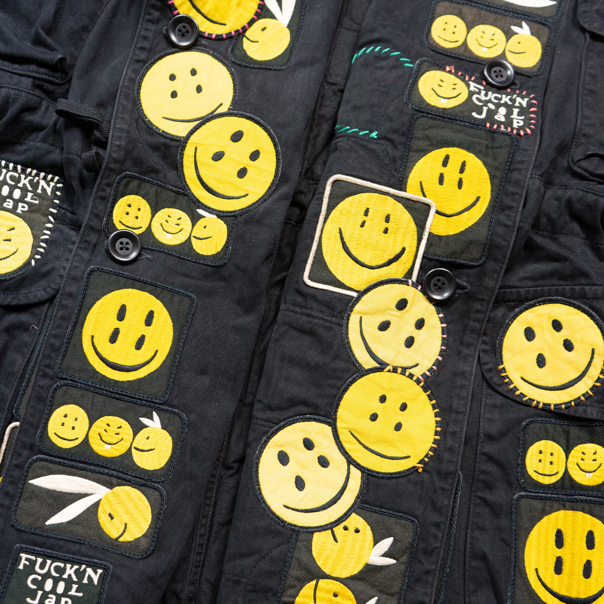 KATSURAGI COTTON RING COAT (SMILIE PATCHES)