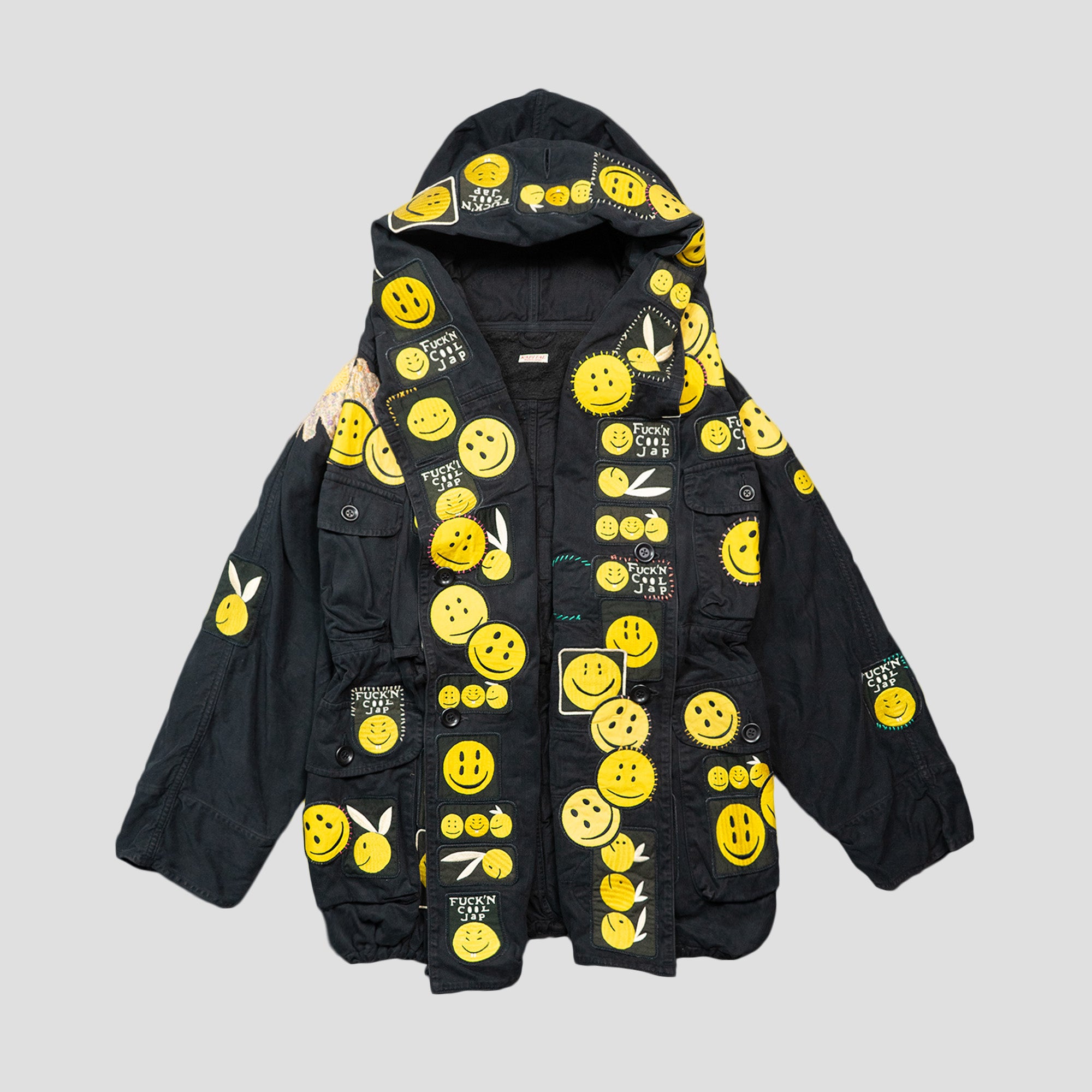 KATSURAGI COTTON RING COAT (SMILIE PATCHES)