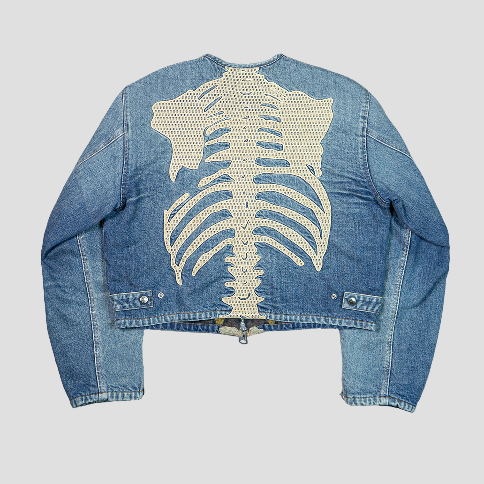 14oz DENIM MOTORCROSS JACKET (BONE)