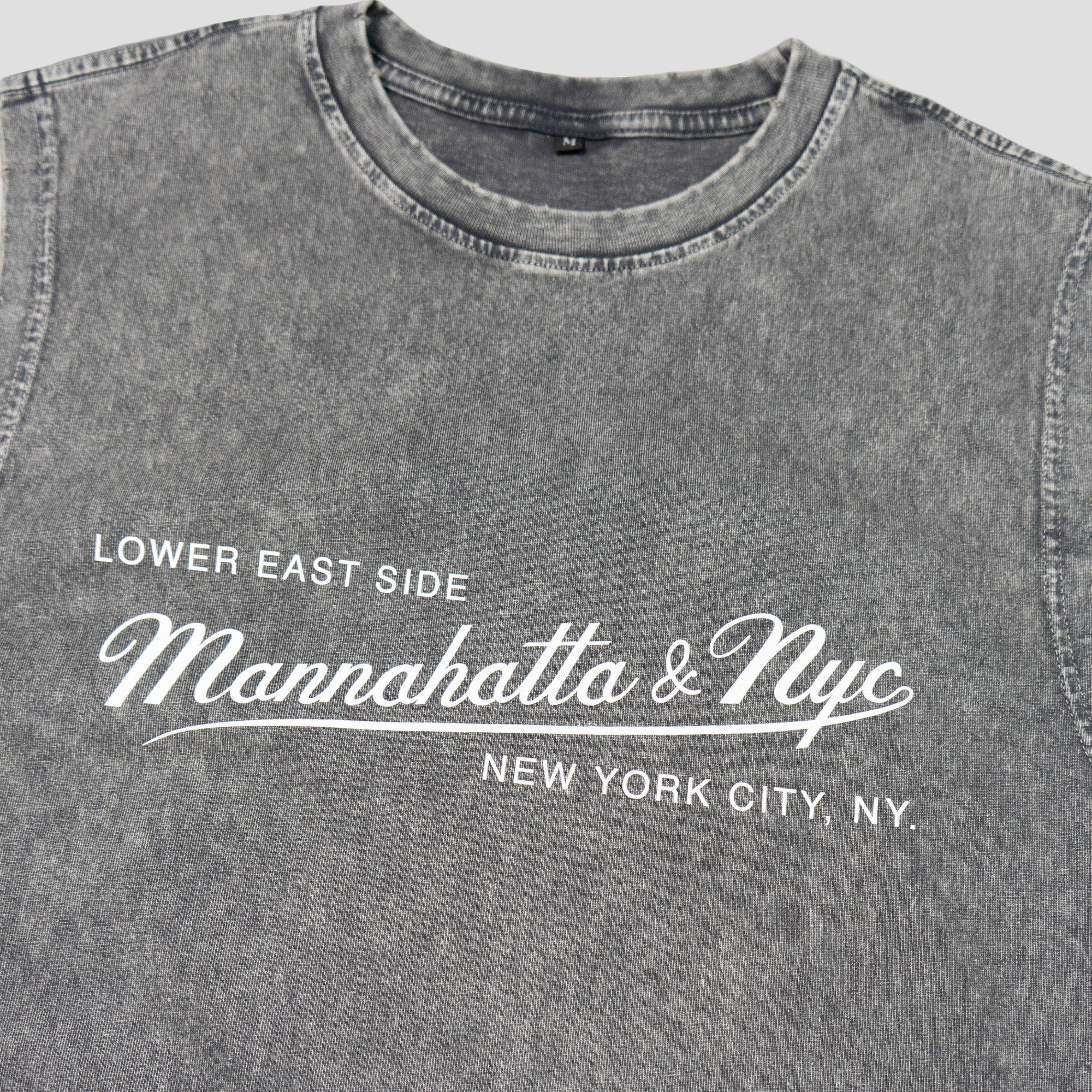 MANNAHATTA NYC LOGO STONE WASHED TANK TOP