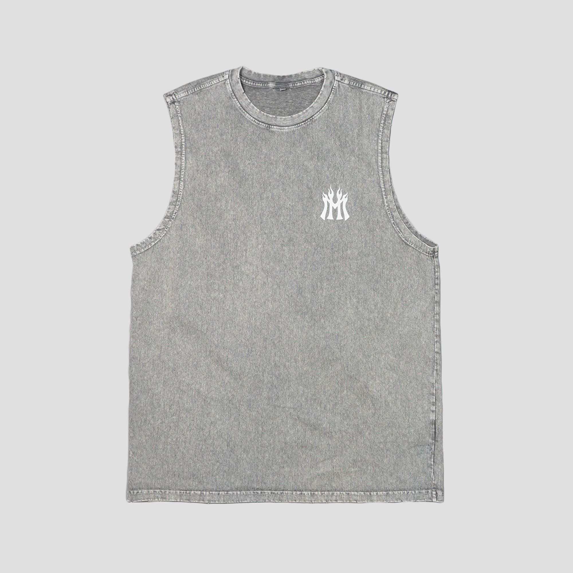 FUEGO LOGO STONE WASHED TANK TOP (WHITE LOGO)