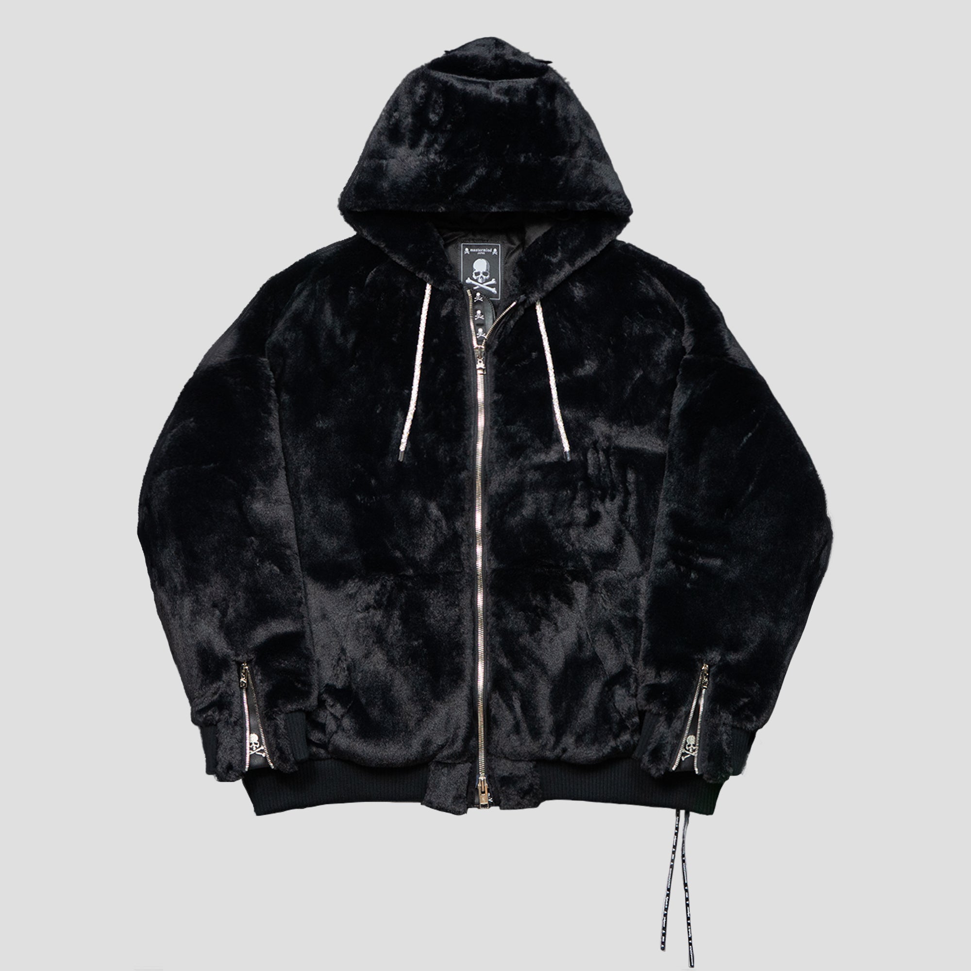 HOODED FUR JACKET WITH SWAROVSKI® DRAWSTRINGS
