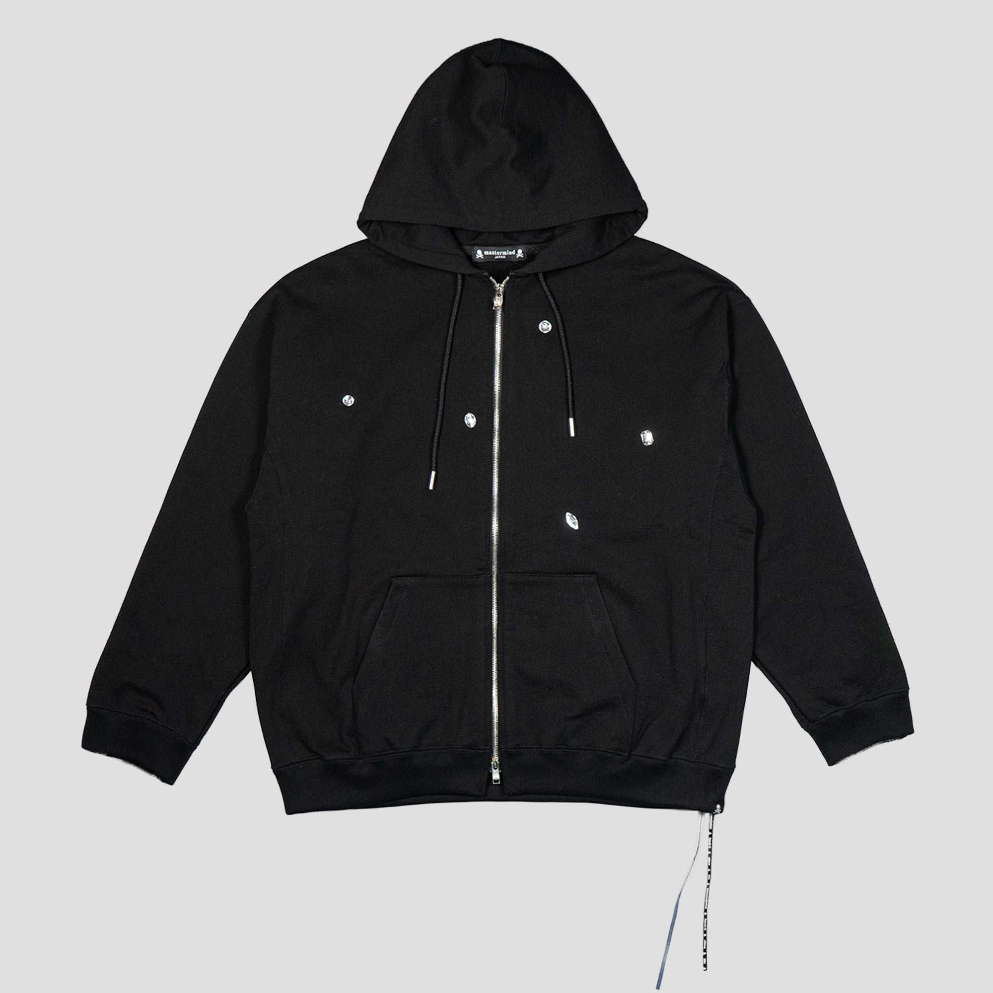 JEWEL SKULL ZIP-UP HOODIE (OVERSIZED)