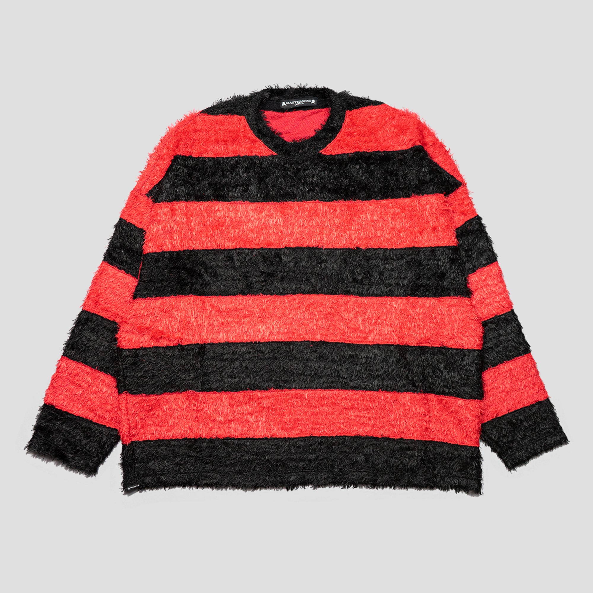 SHAGGY STRIPED CREWNECK SWEATER