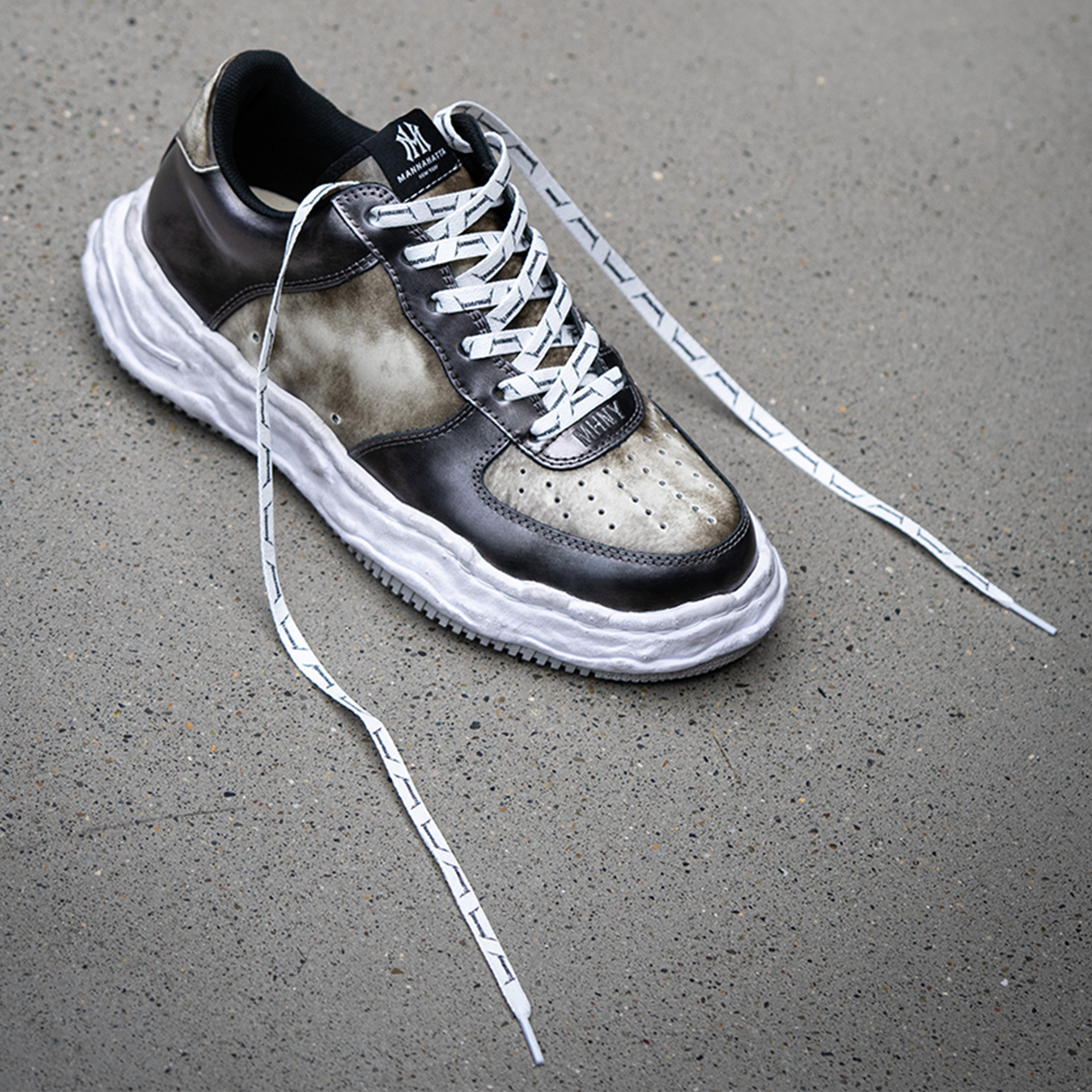 MANNAHATTA NYC x MAISON MIHARA YASUHIRO - WAYNE OG SOLE PATTERN LEATHER SNEAKER