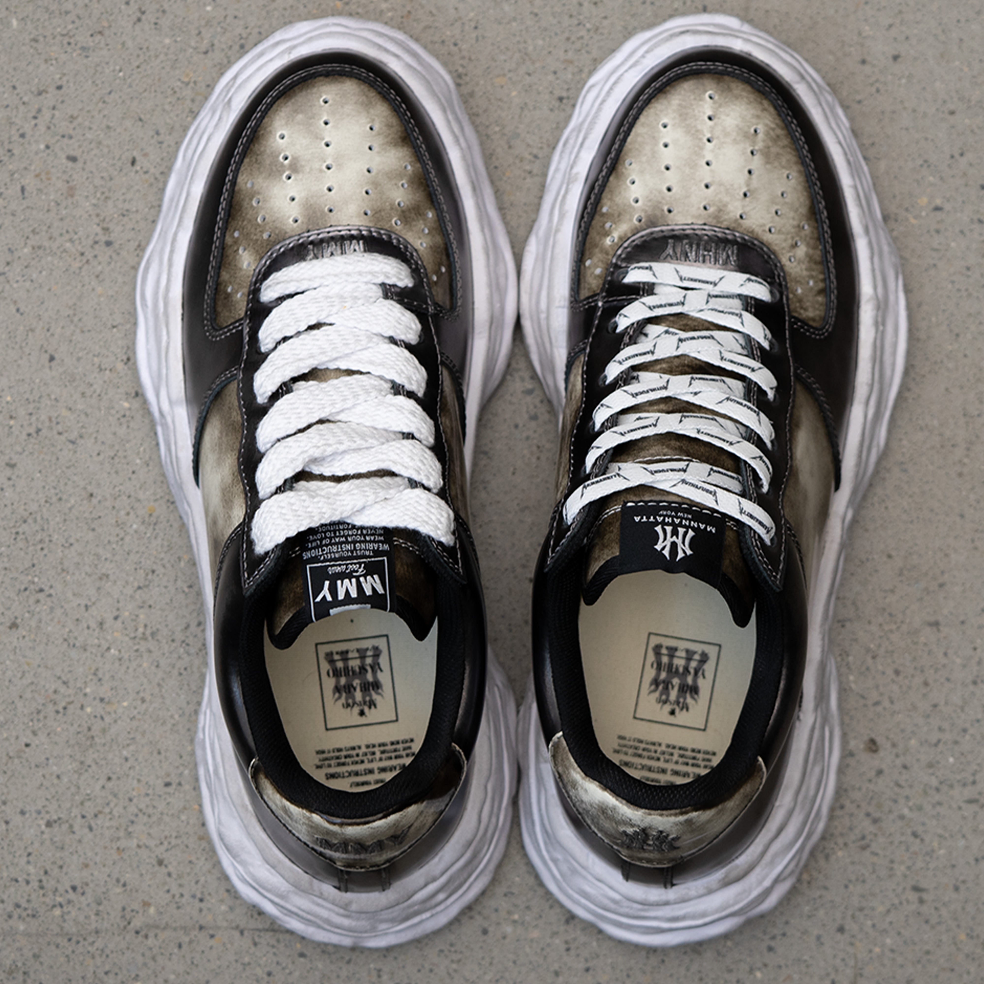 MANNAHATTA NYC x MAISON MIHARA YASUHIRO - WAYNE OG SOLE PATTERN LEATHER SNEAKER
