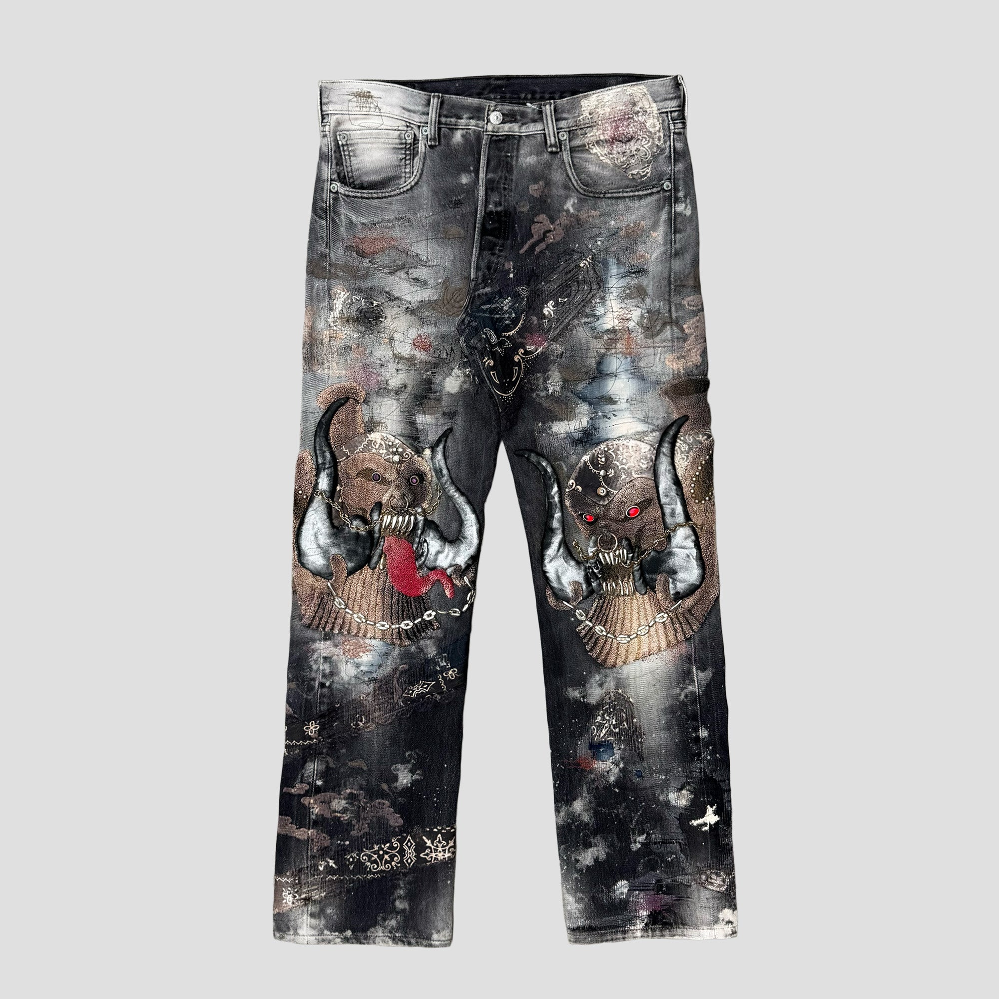 PROLETA RE ART CRAZY IRON BOAR STUDDED JEANS