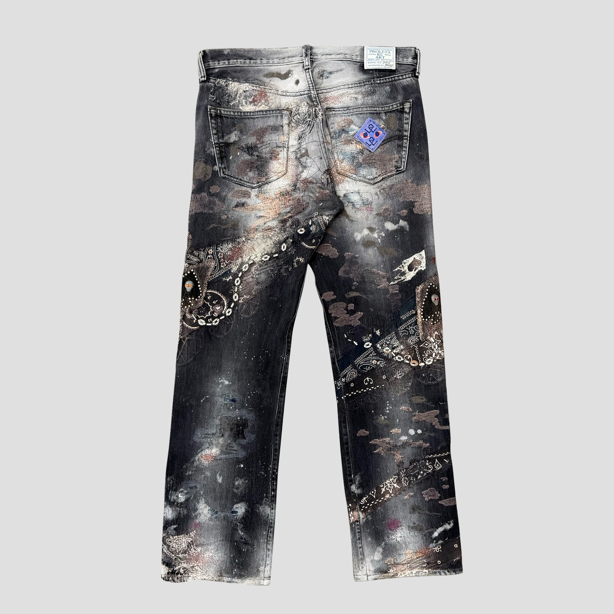 PROLETA RE ART CRAZY IRON BOAR STUDDED JEANS