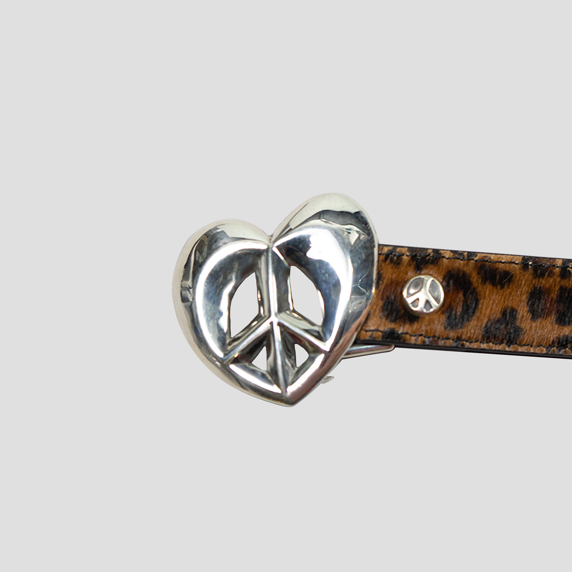 LEOPARD HAIR BELT W/ HEART BUCKLE