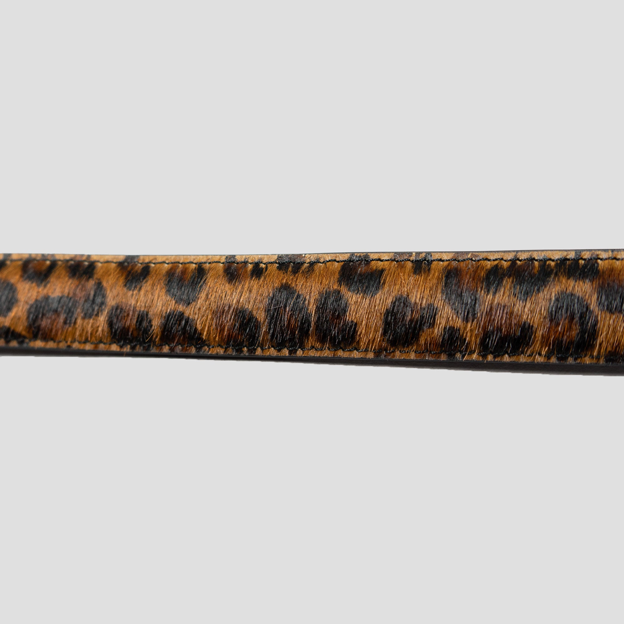 LEOPARD HAIR BELT W/ HEART BUCKLE