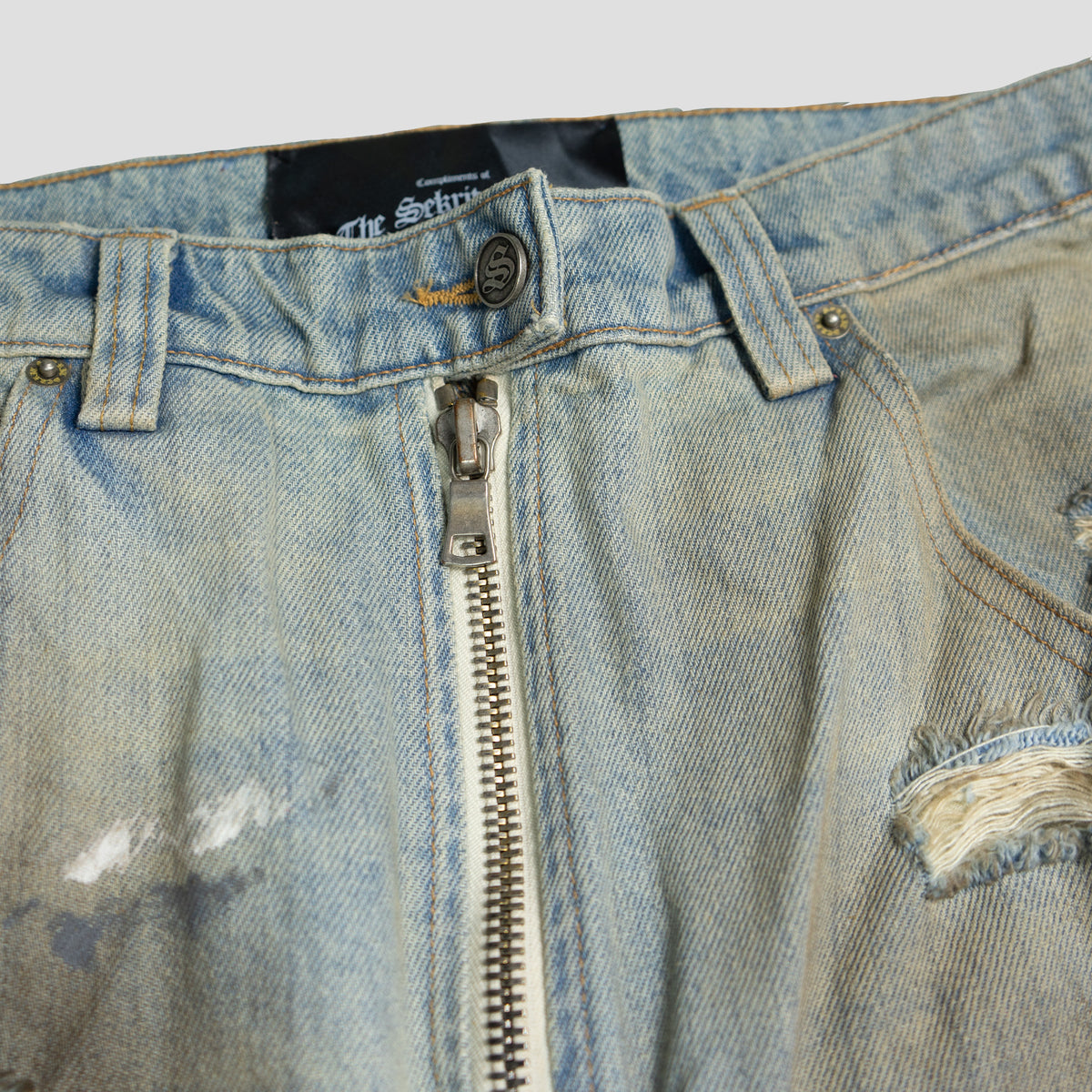 CHOPPER CHAIN DENIM WESTERN PANTS