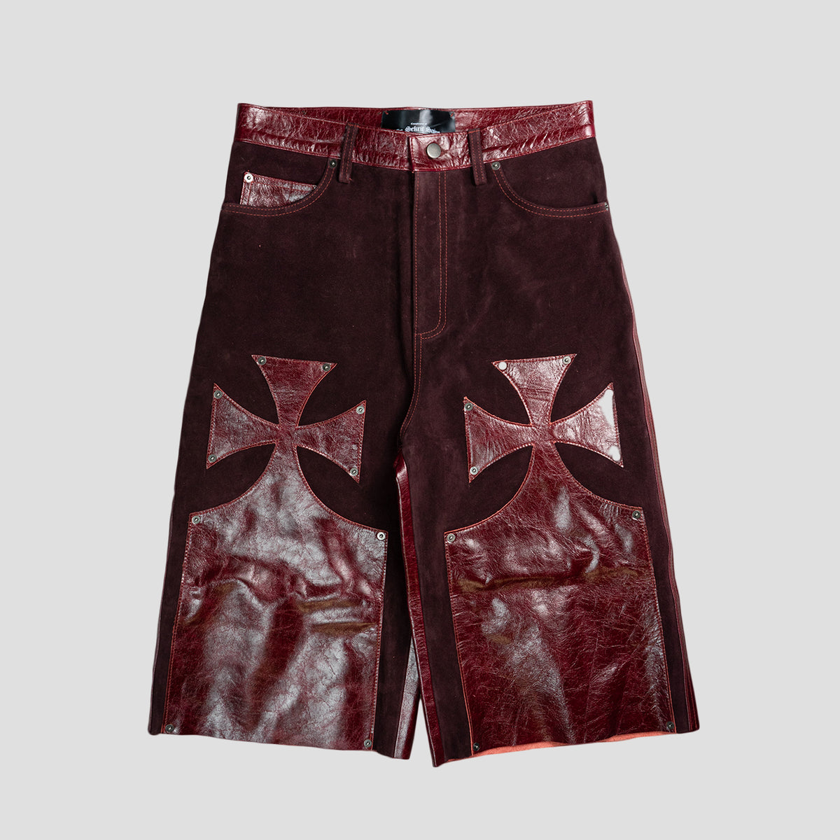LEATHER CHOPPER SHORTS