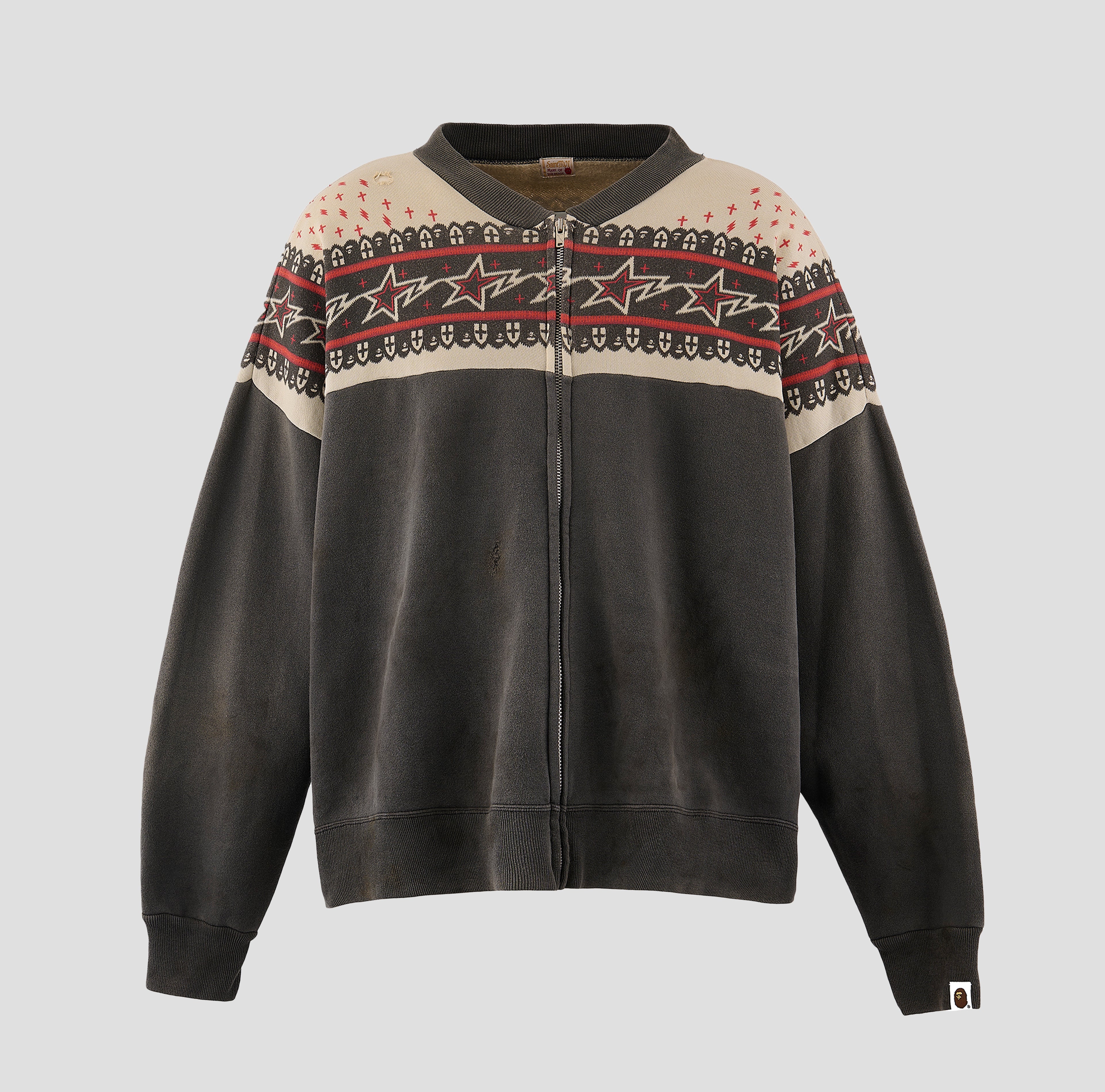 SAINT BAPE ZIP-UP CARDIGAN