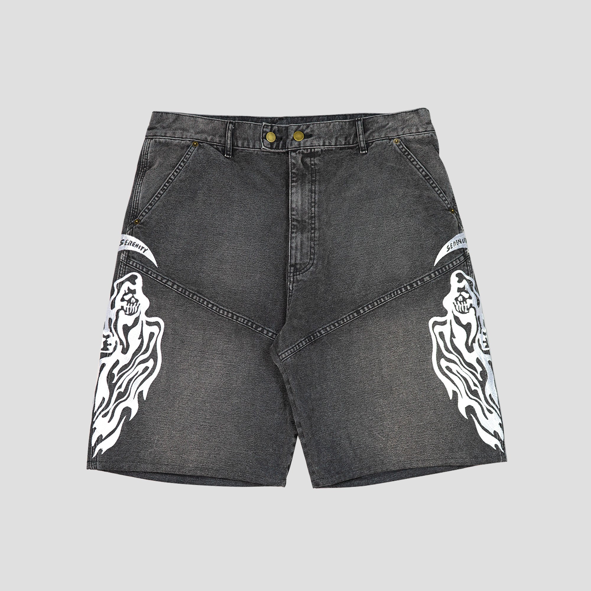 BAGGY MOTO JEAN SHORTS