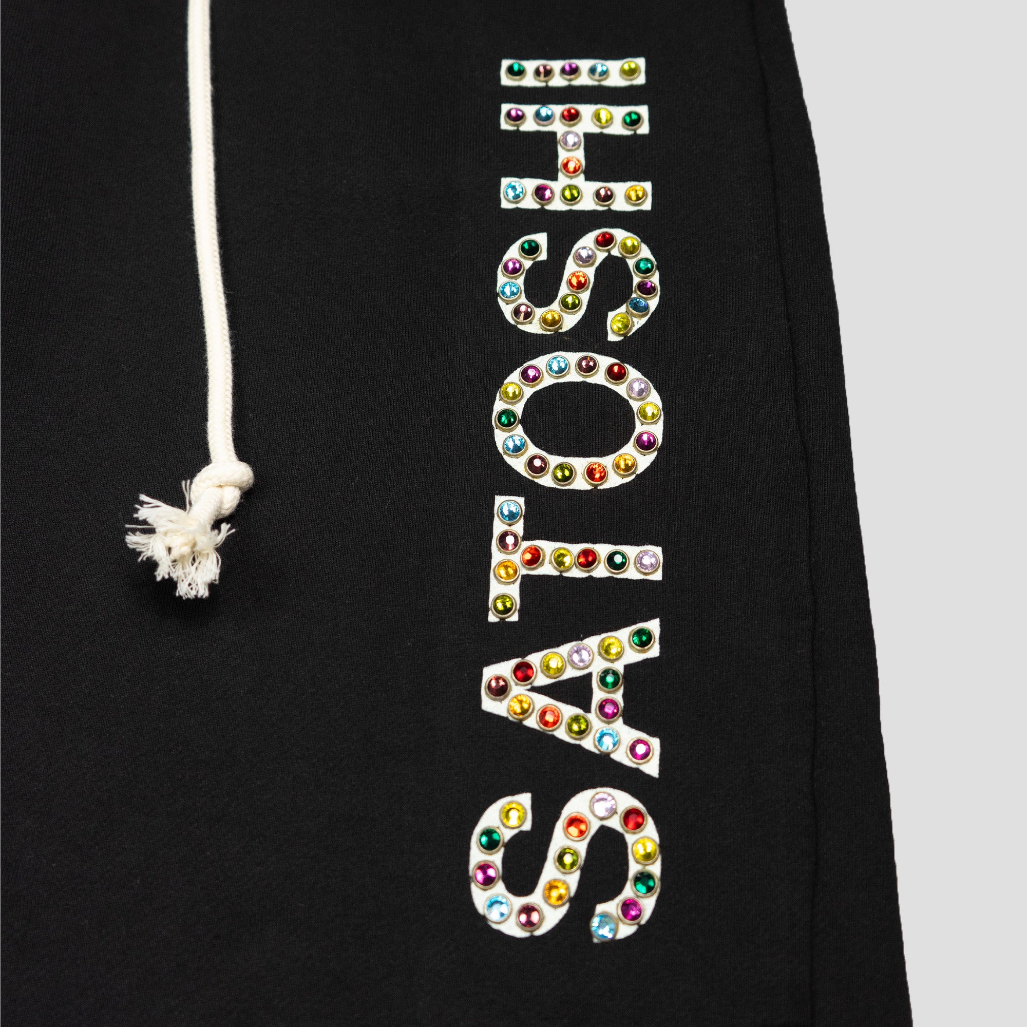 DOUBLE LAYER STUDDED SWEAT PANTS