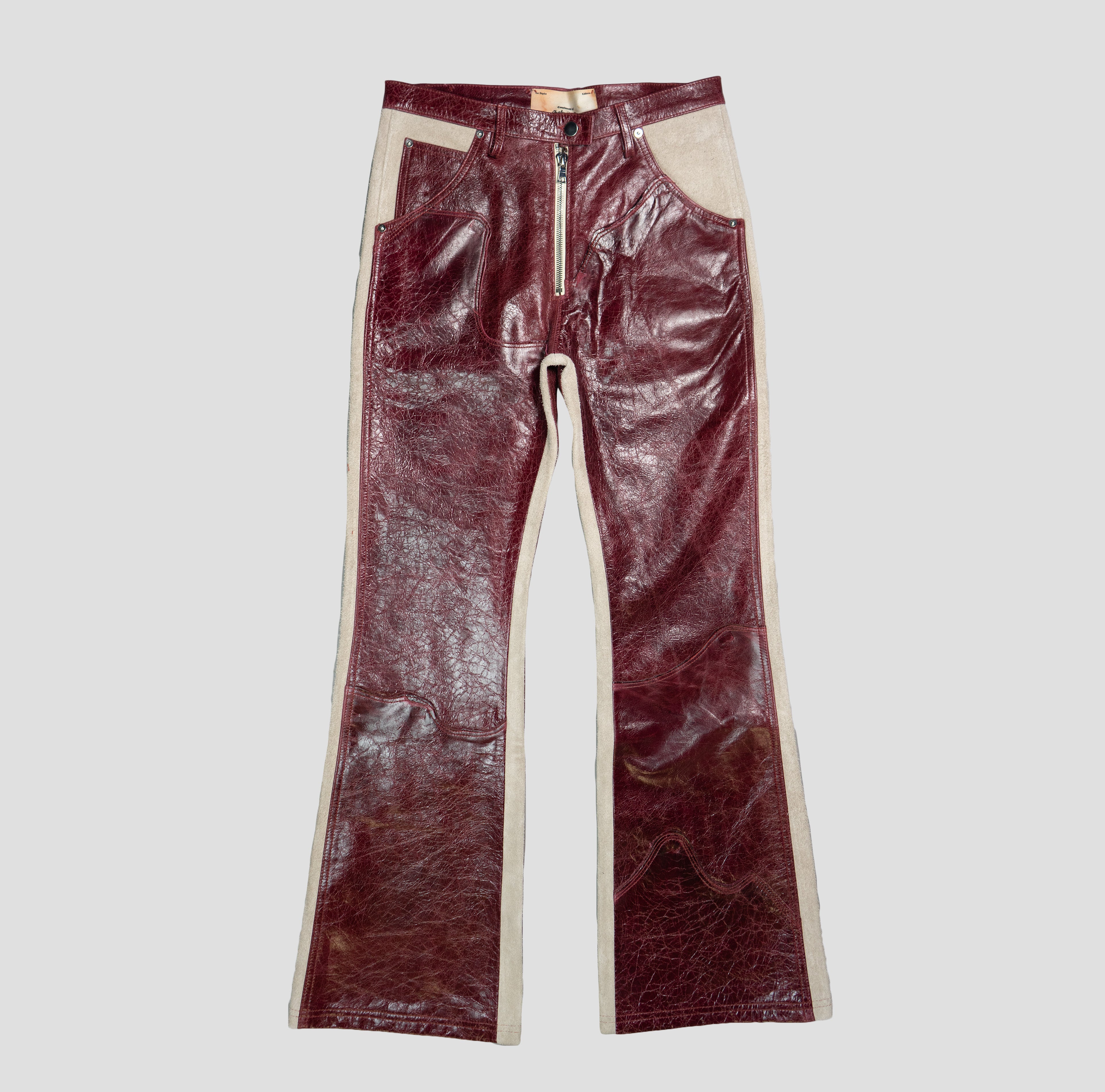 LEATHER WESTERN FLARE PANTS