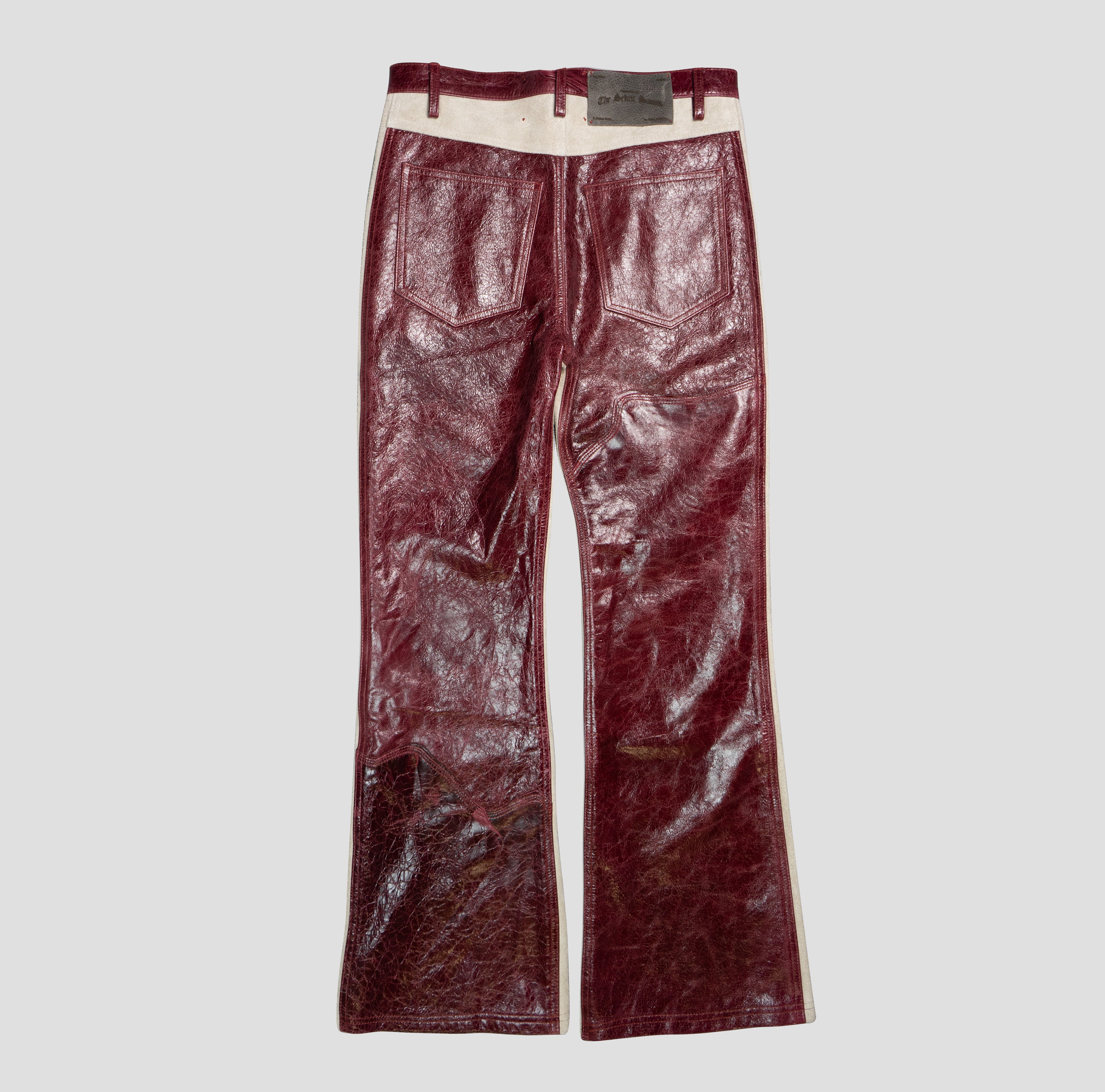LEATHER WESTERN FLARE PANTS