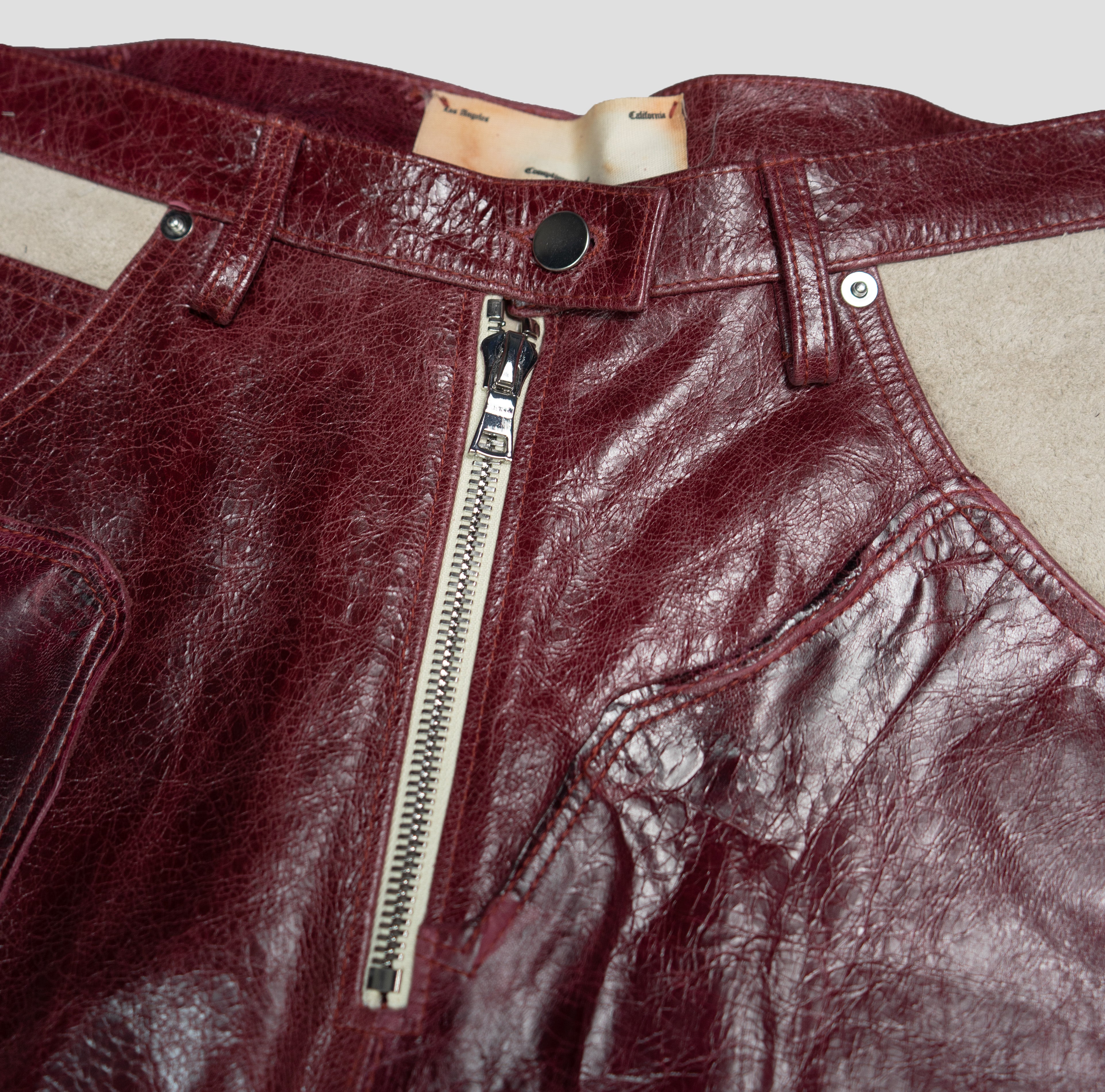 LEATHER WESTERN FLARE PANTS