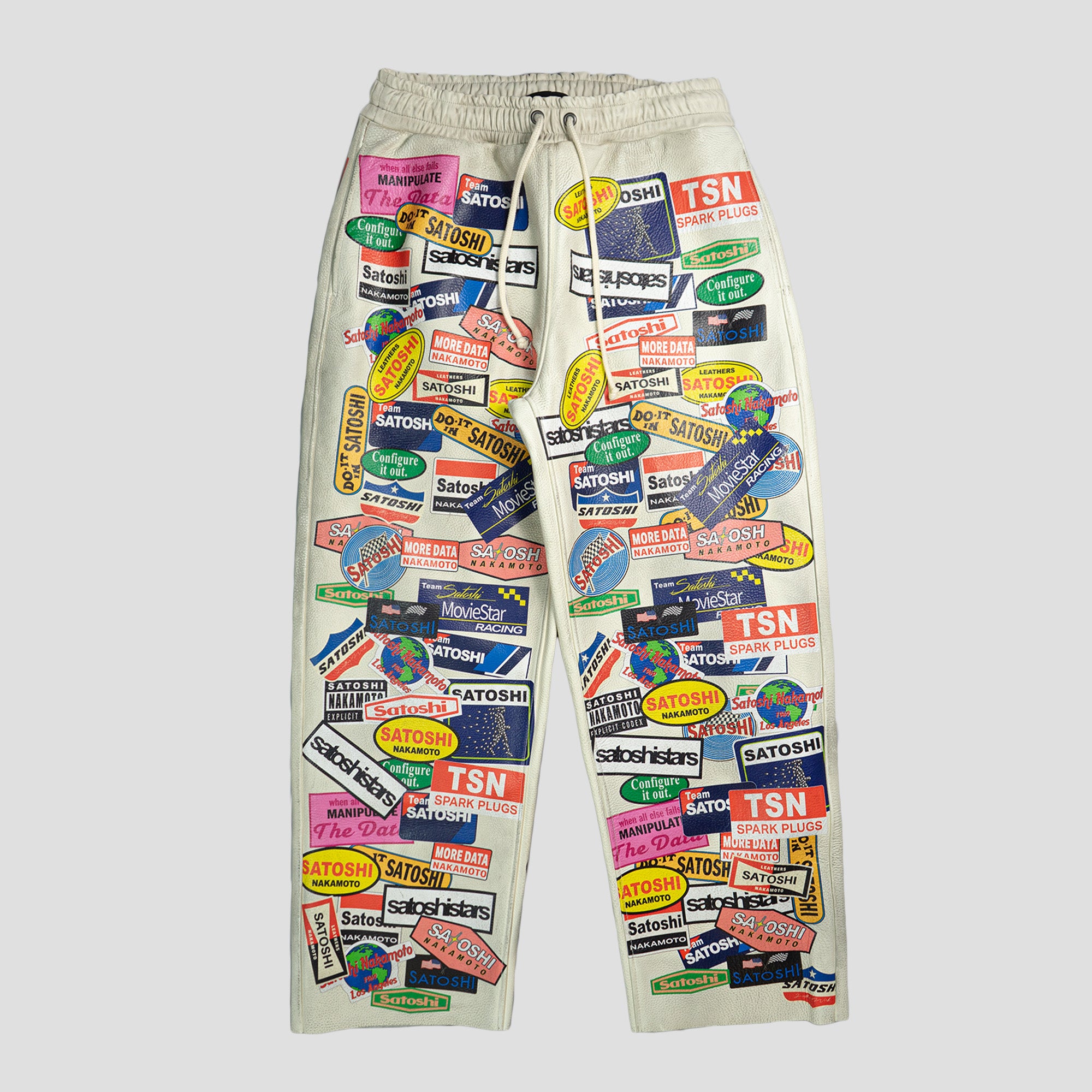 CODEX PRINT LEATHER PANTS