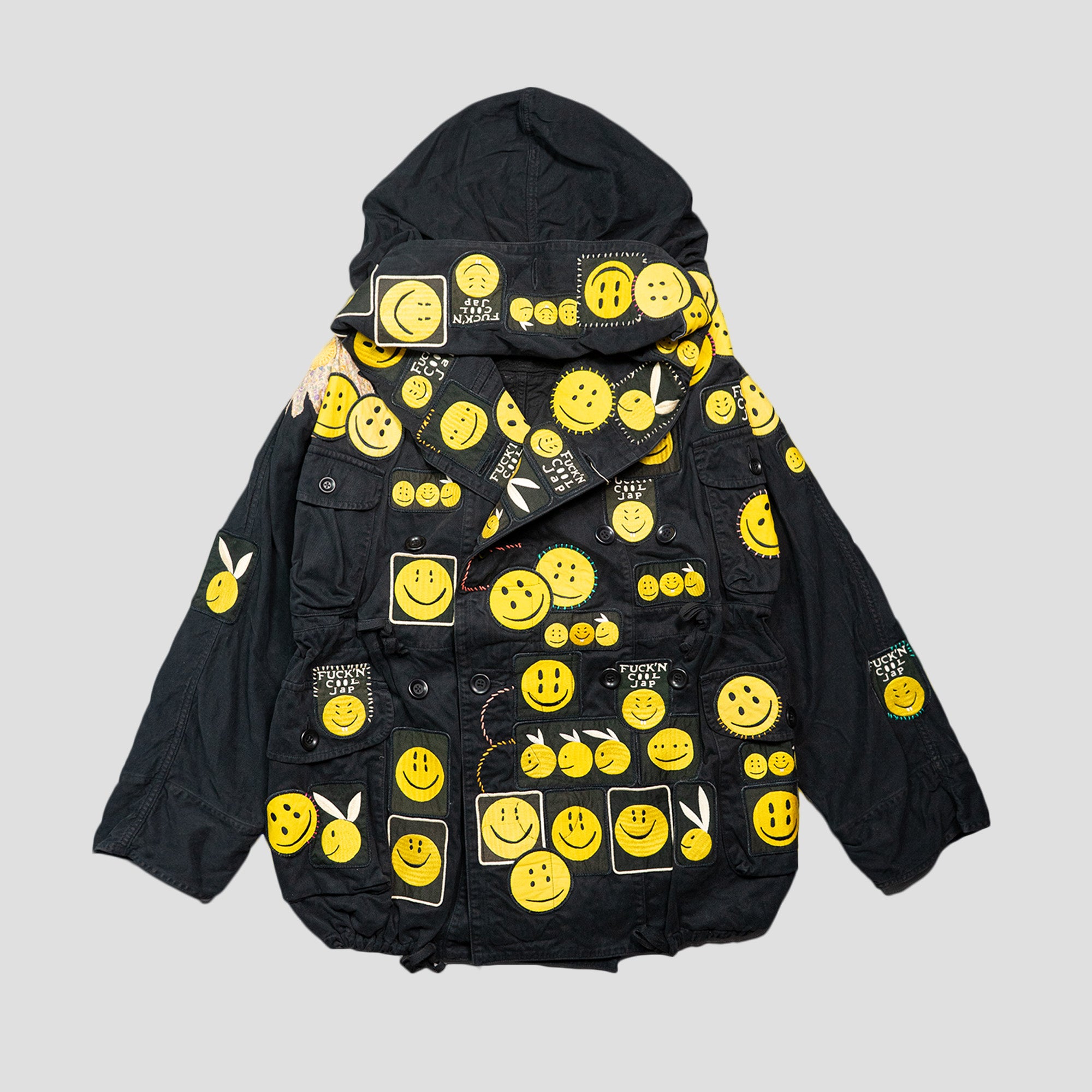 KATSURAGI COTTON RING COAT (SMILIE PATCHES)