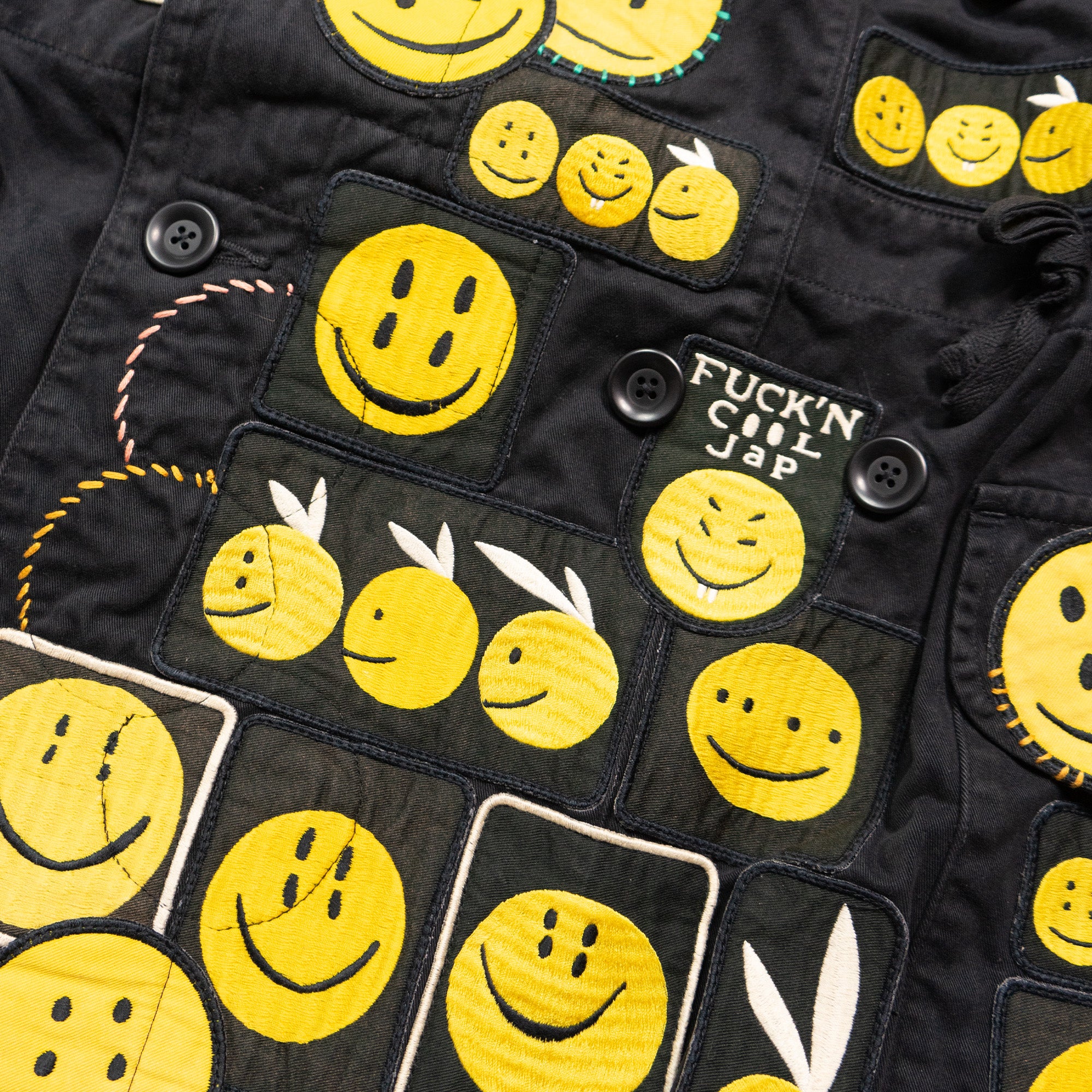 KATSURAGI COTTON RING COAT (SMILIE PATCHES)