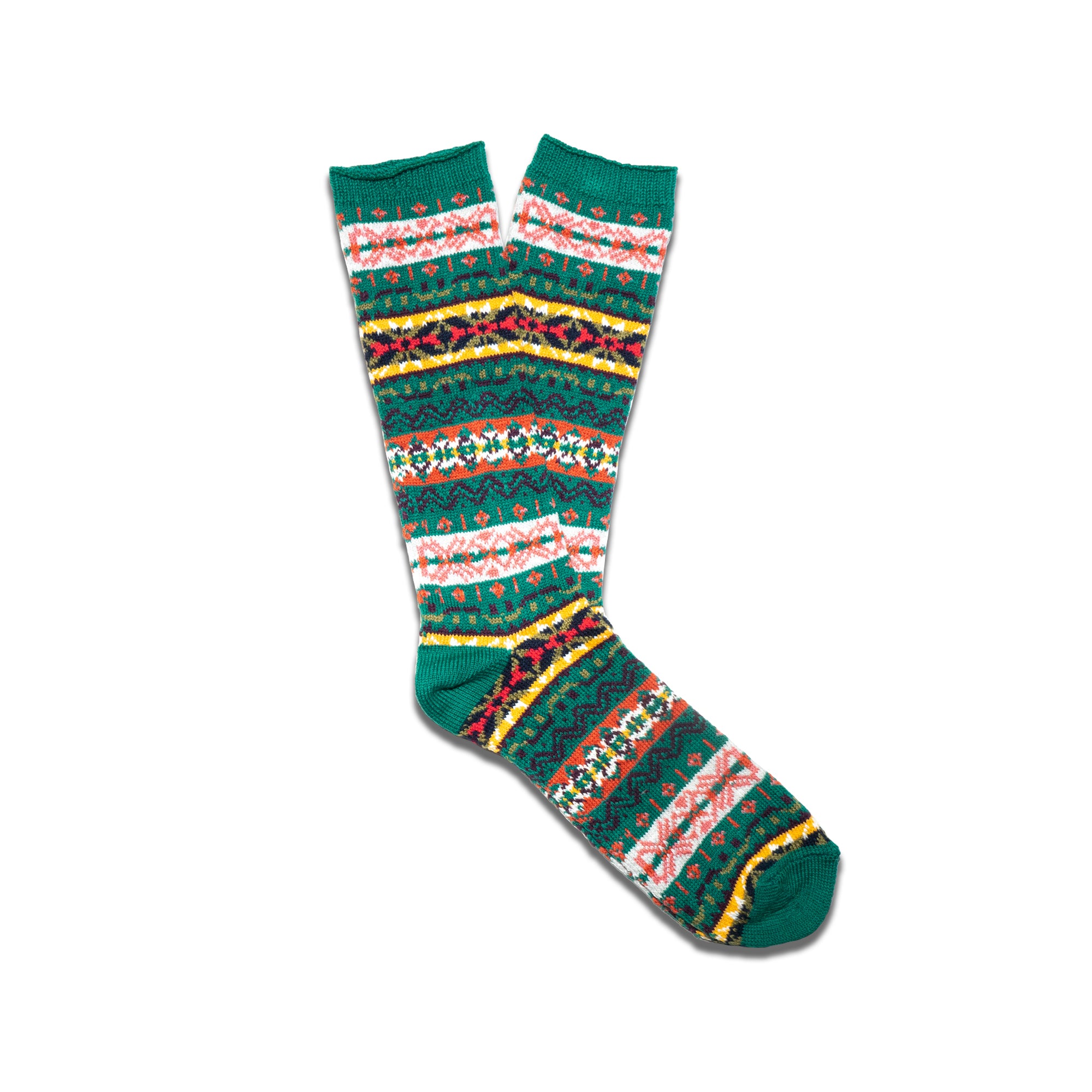 ANONYMOUS ISM - FAIRISLE CREW SOCKS - GREEN at Mannahatta NYC