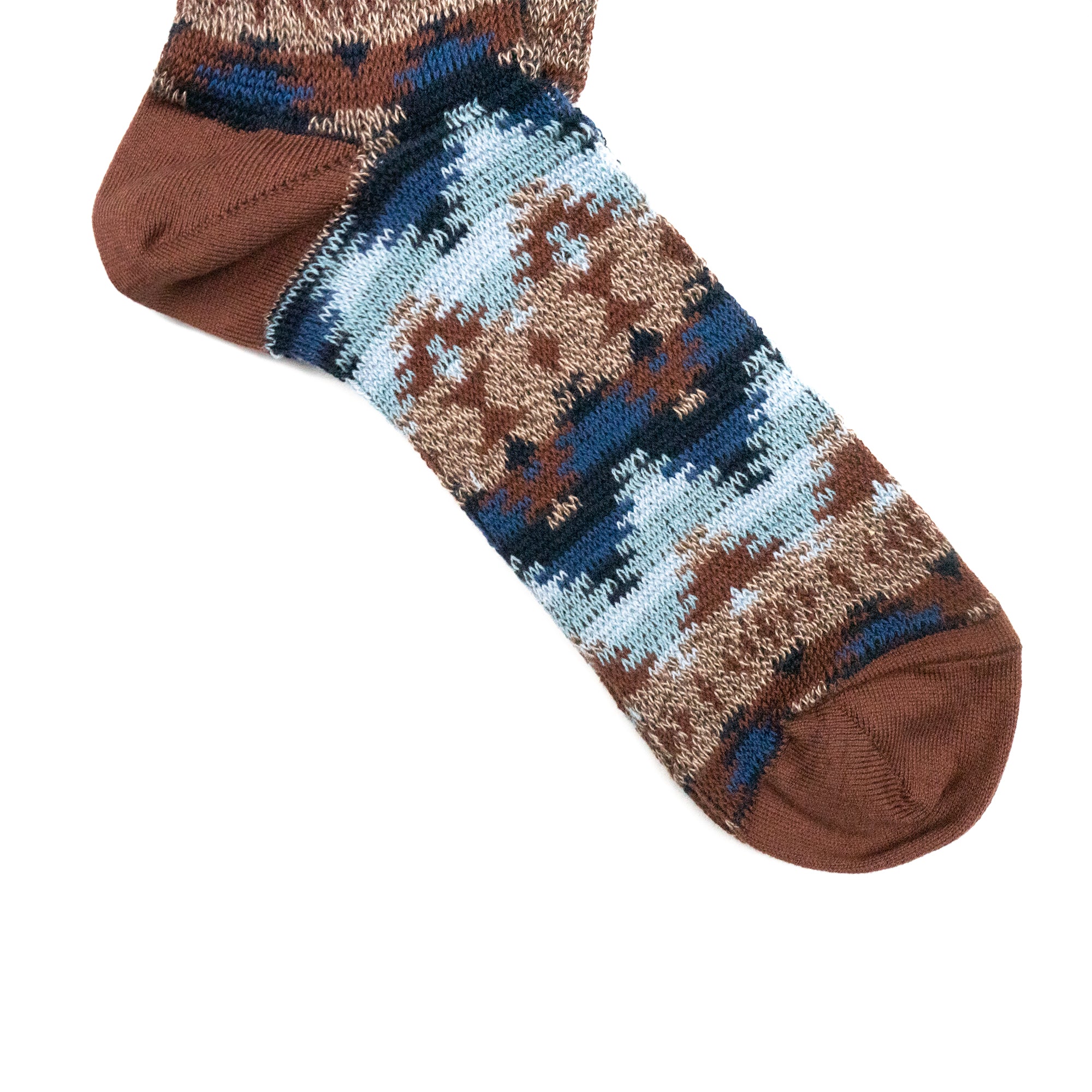 WIGWAM JACQUARD CREW SOCKS - BROWN