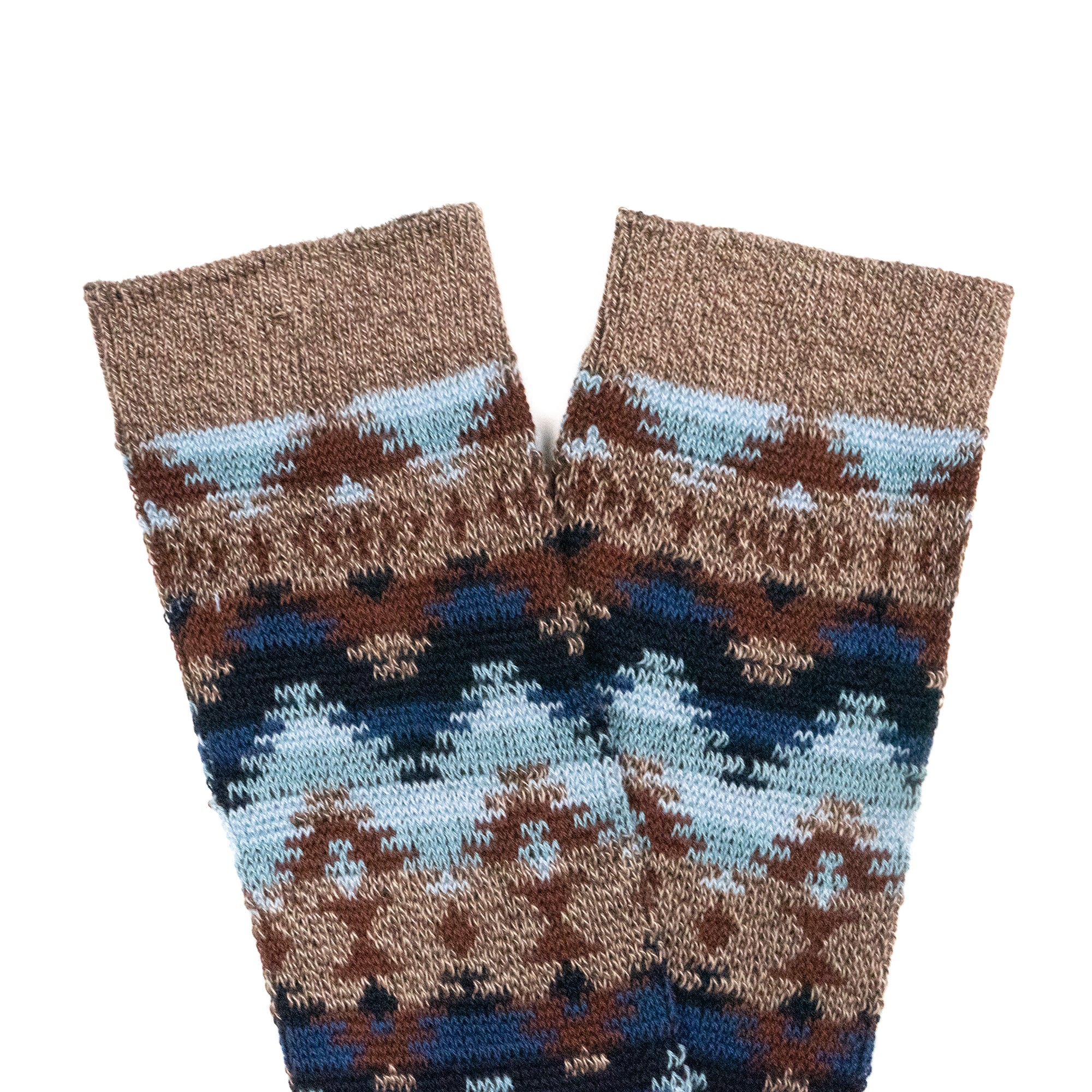WIGWAM JACQUARD CREW SOCKS - BROWN